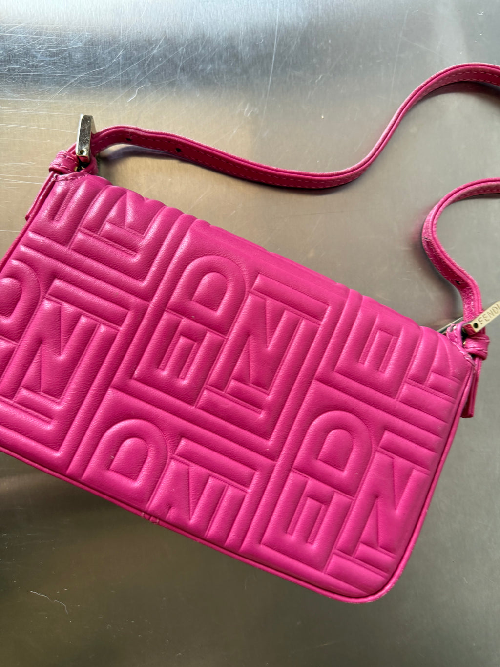 FENDI PINK NAPPA MINI BAGUETTE