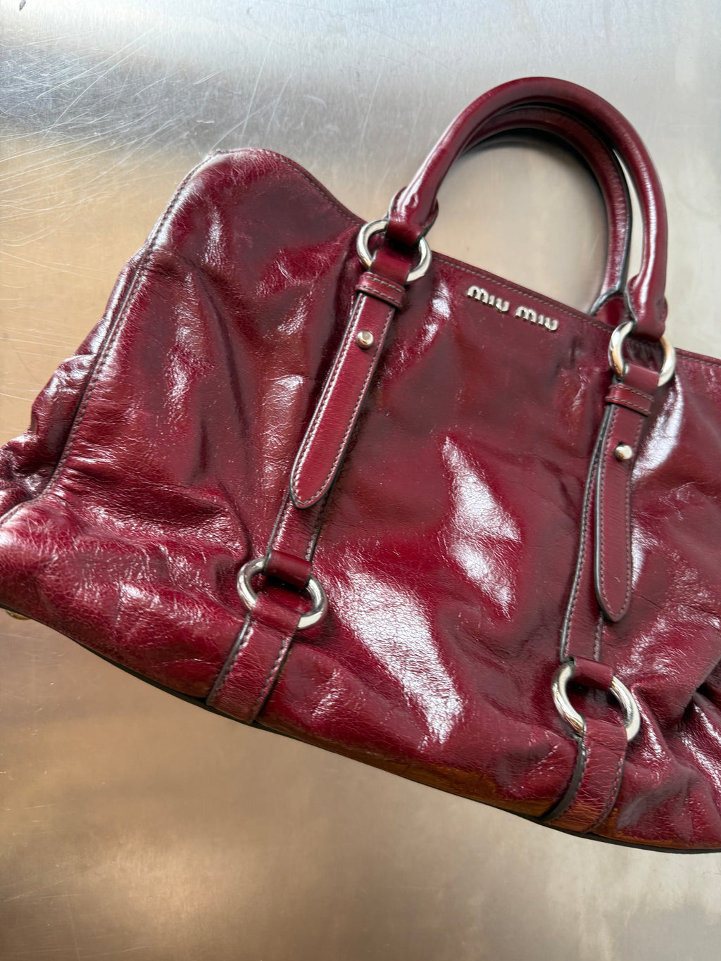 MIU MIU BURGUNDY VITELLO BAG