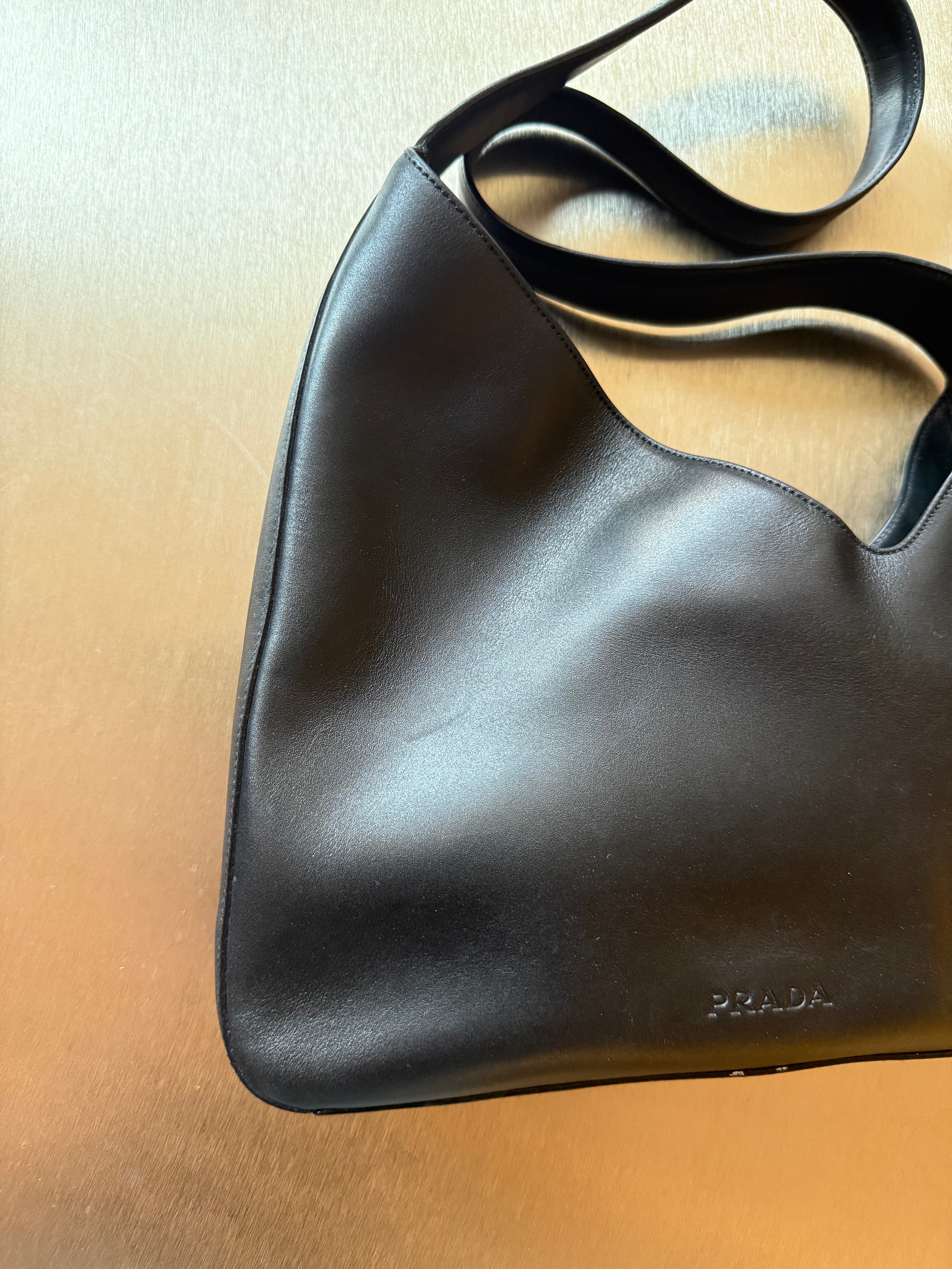 PRADA BLACK ASYMMTERICAL BAG