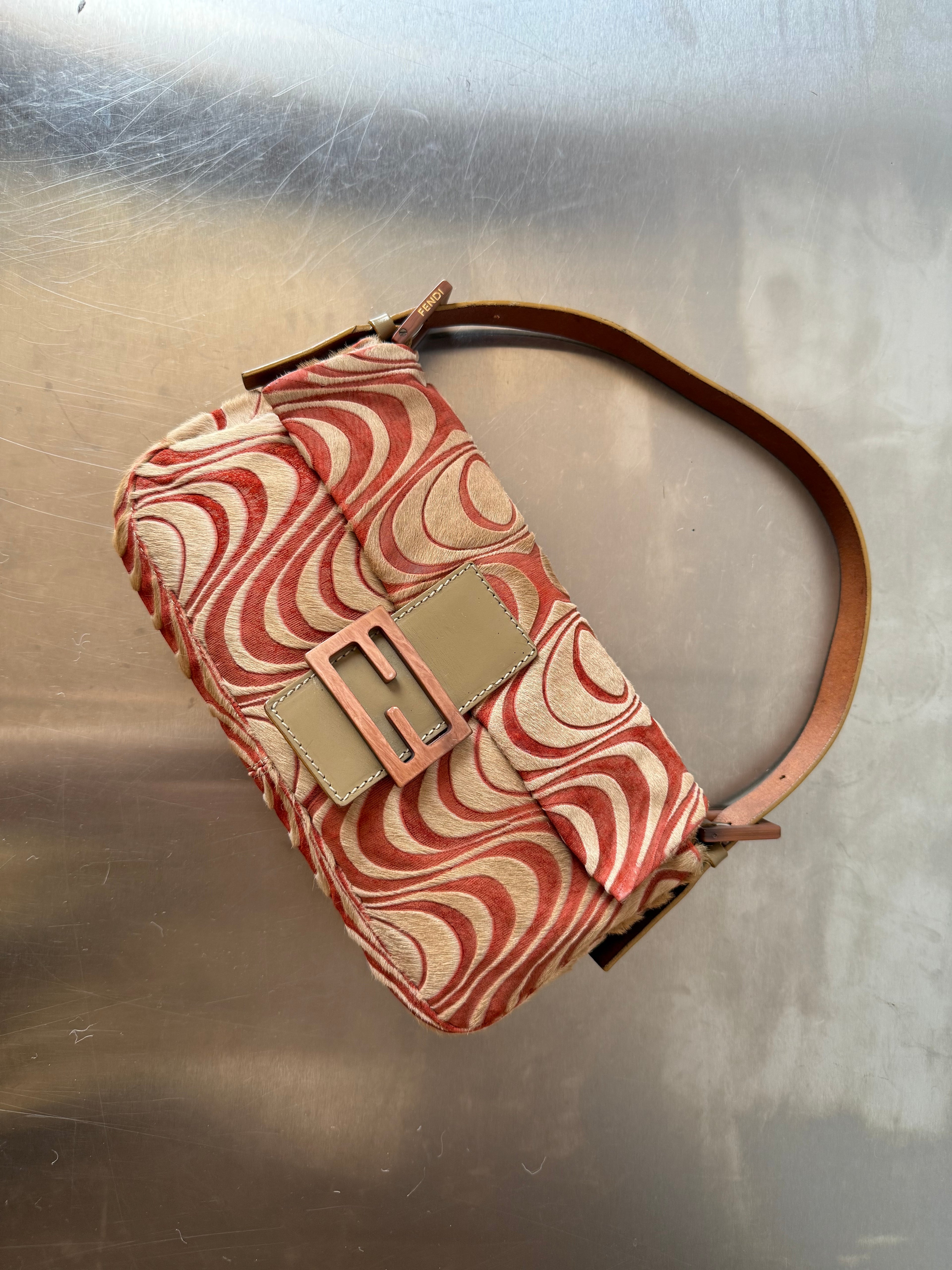 FENDI ORANGE SWIRL BAGUETTE