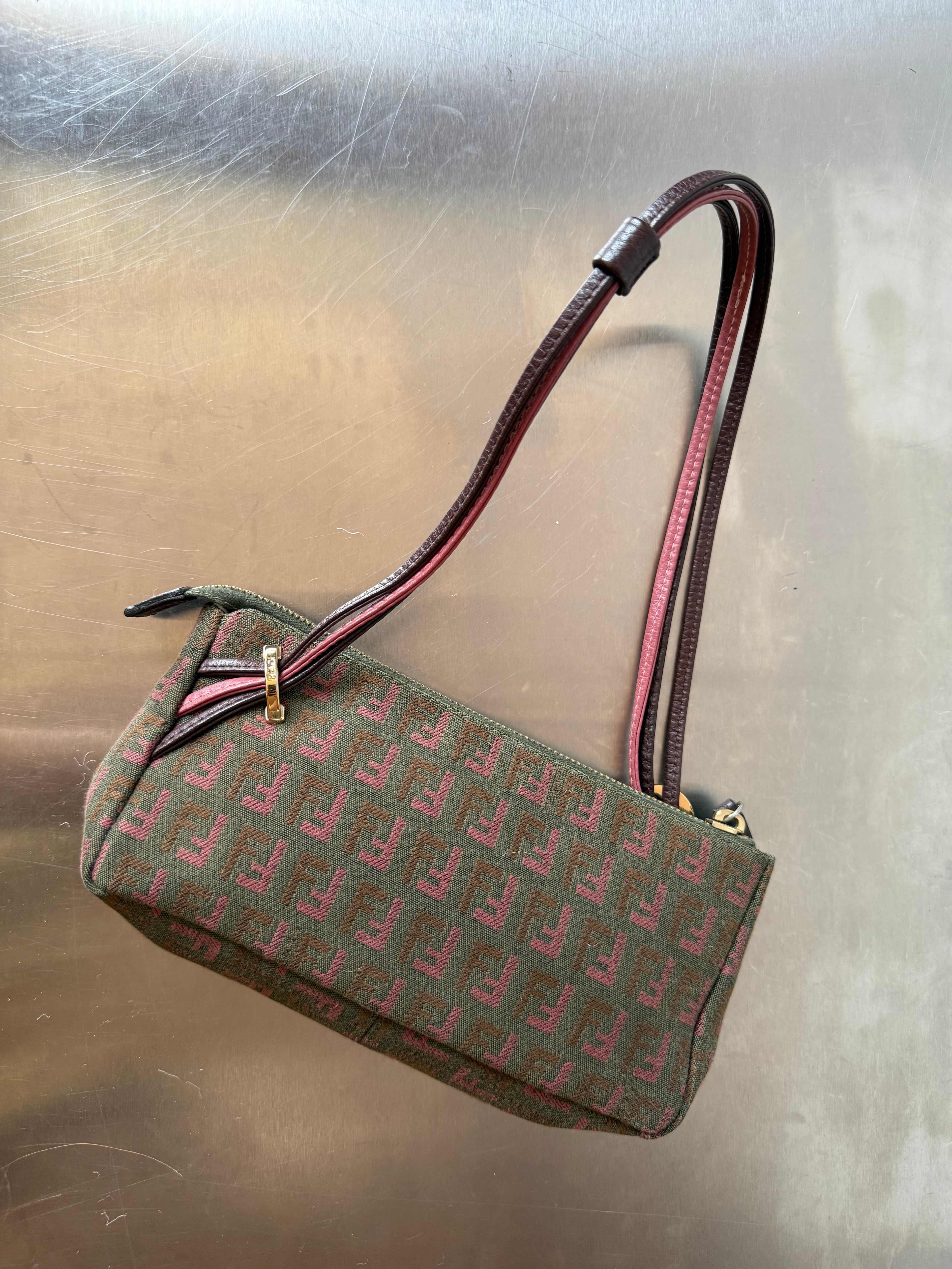 FENDI TRIPLE STRAP ZUCCHINO POCHETTE