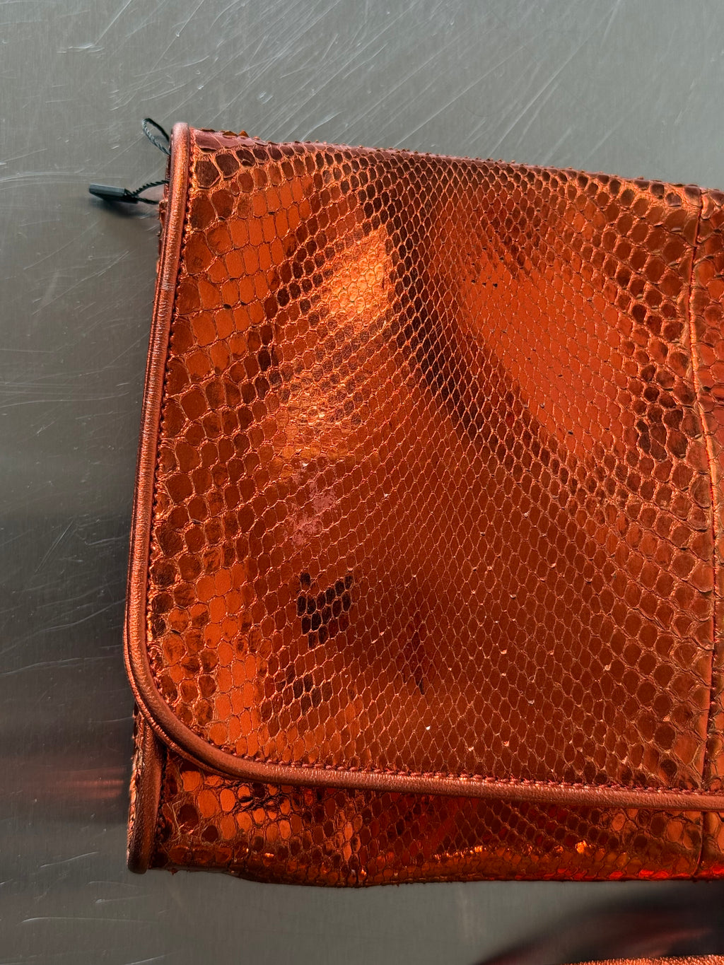 GUCCI METALLIC ORANGE CLUTCH