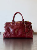 MIU MIU RED DOUBLE ZIPPER VITELLO BAG