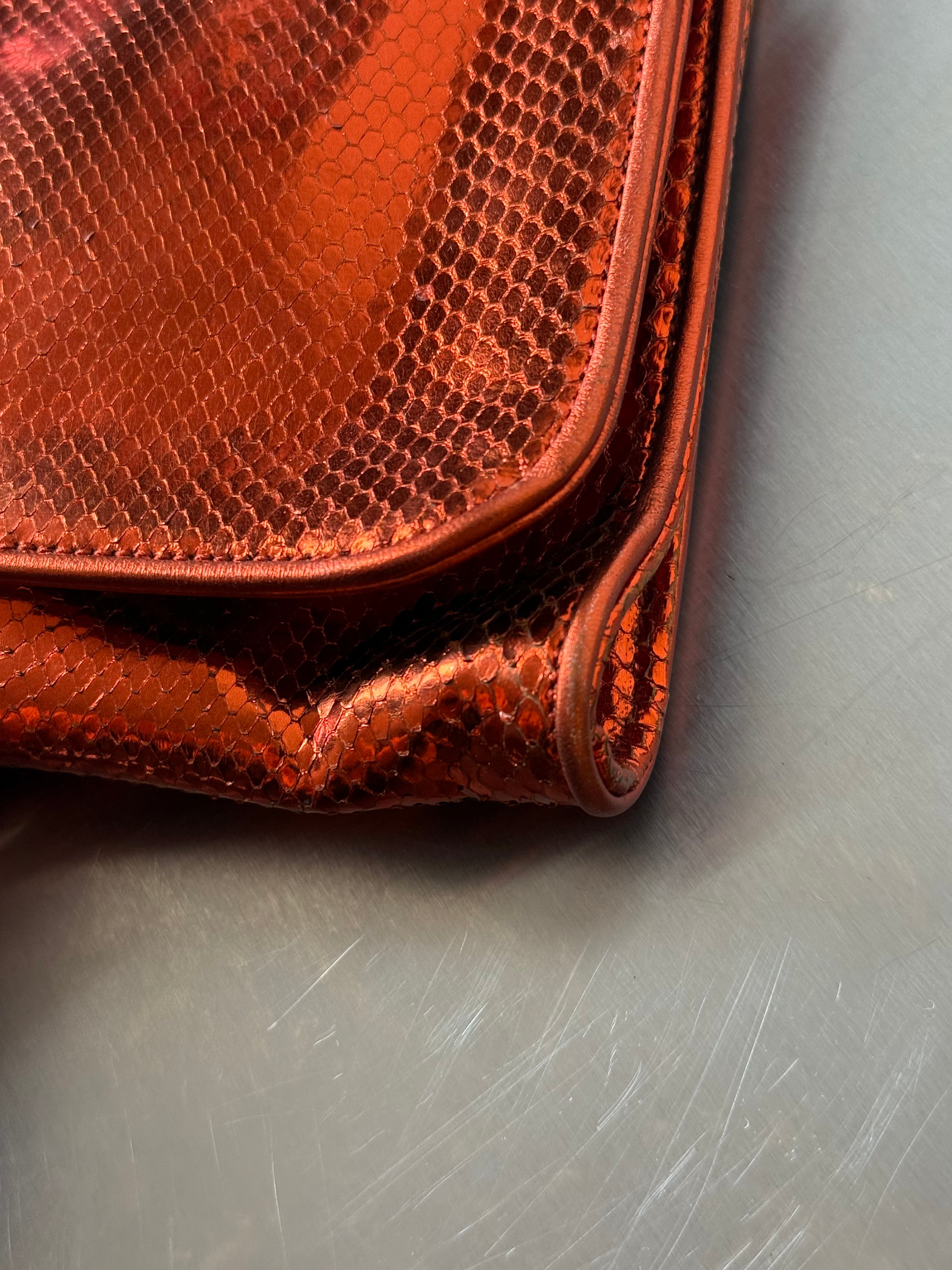 GUCCI METALLIC ORANGE CLUTCH