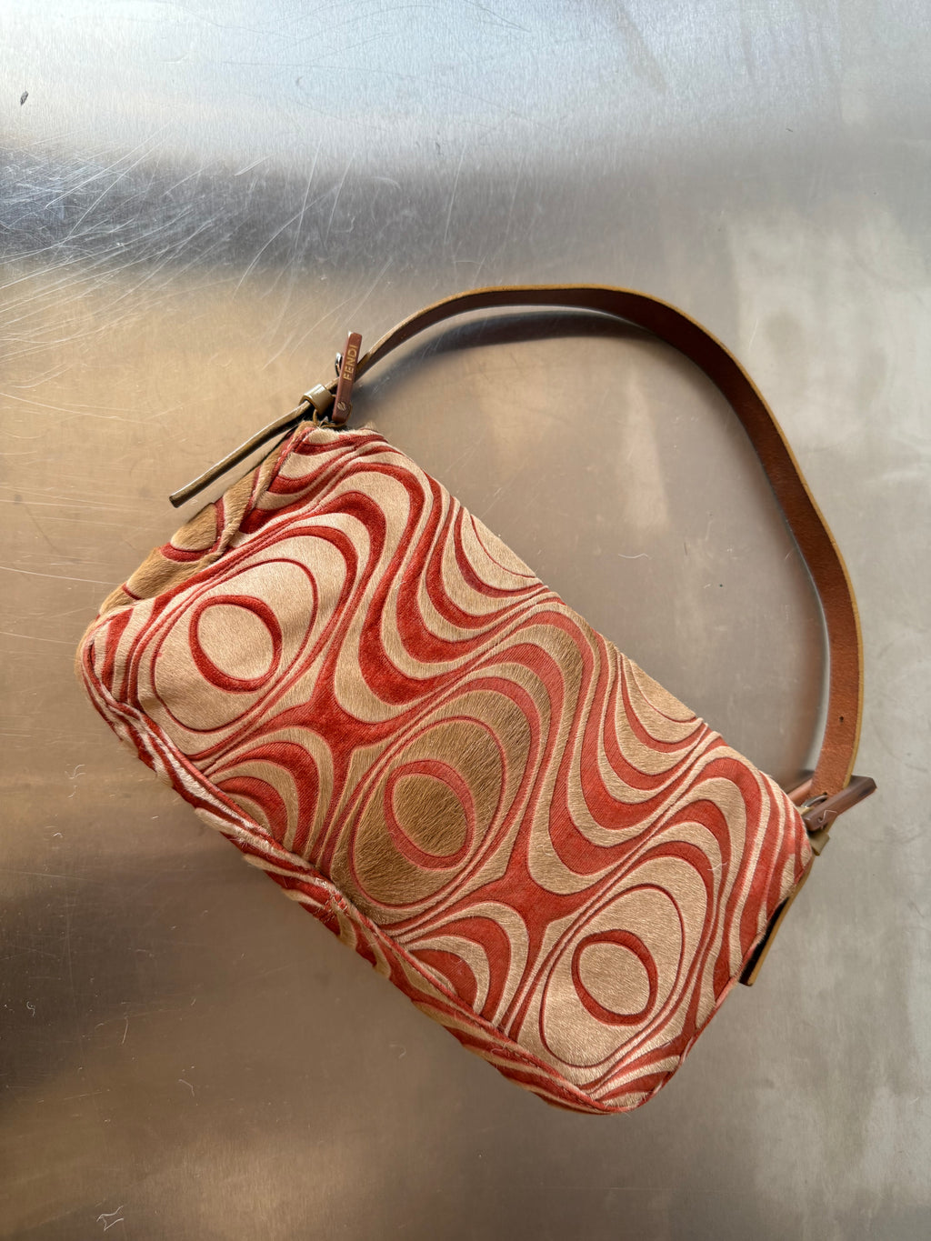 FENDI ORANGE SWIRL BAGUETTE