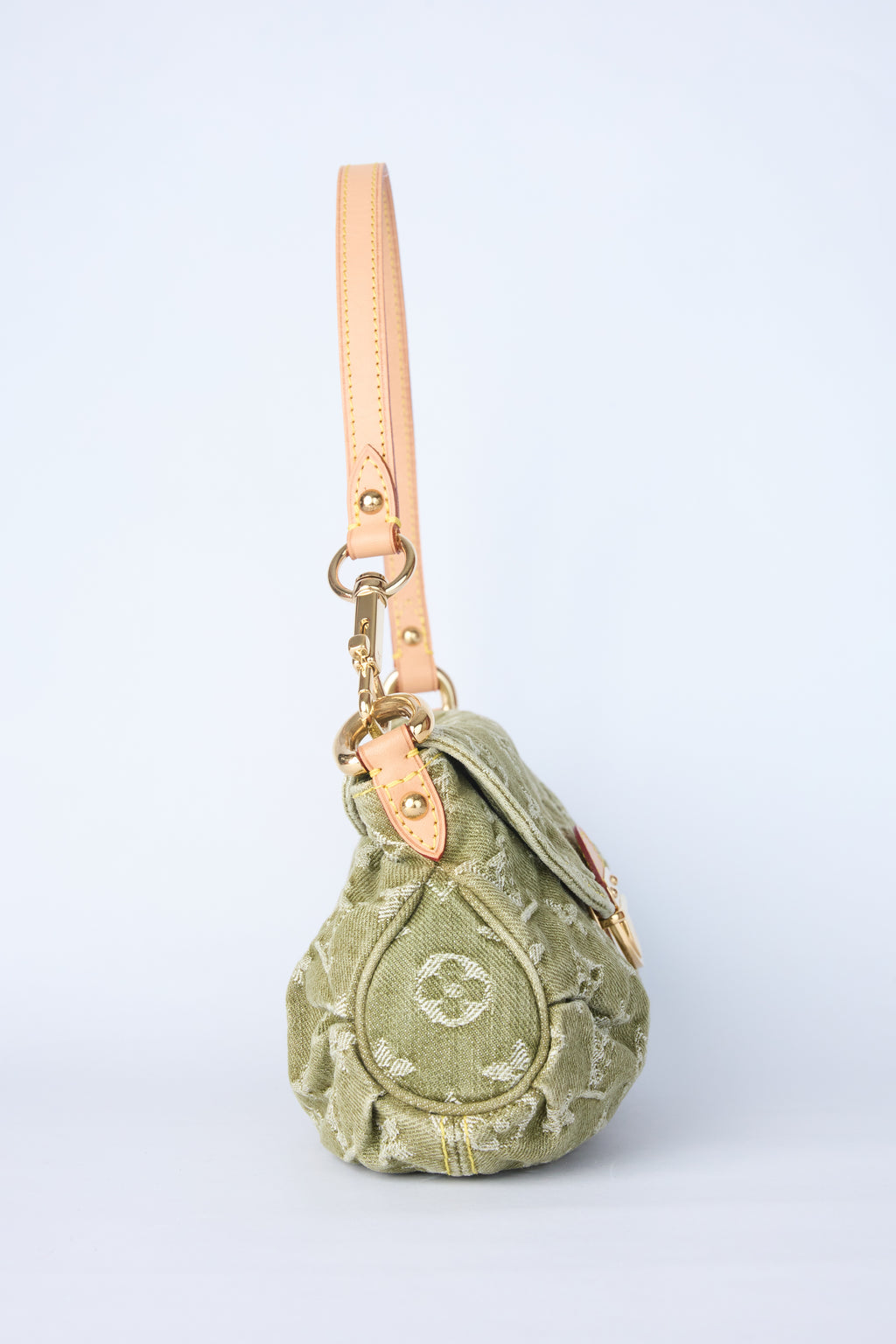 LOUIS VUITTON LICHEN GREEN DENIM PLEATY