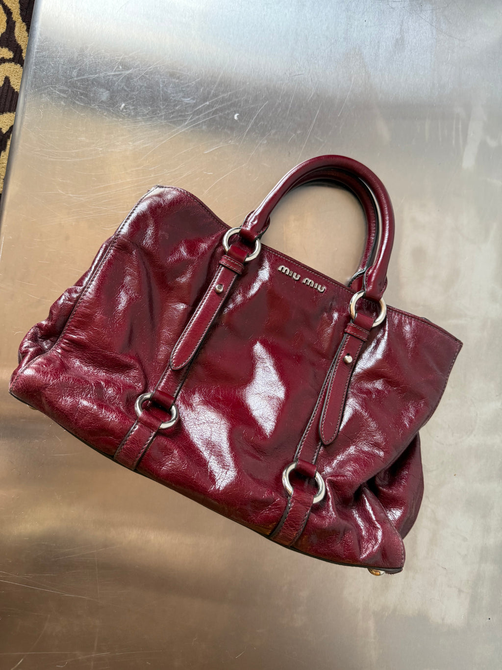 MIU MIU BURGUNDY VITELLO BAG