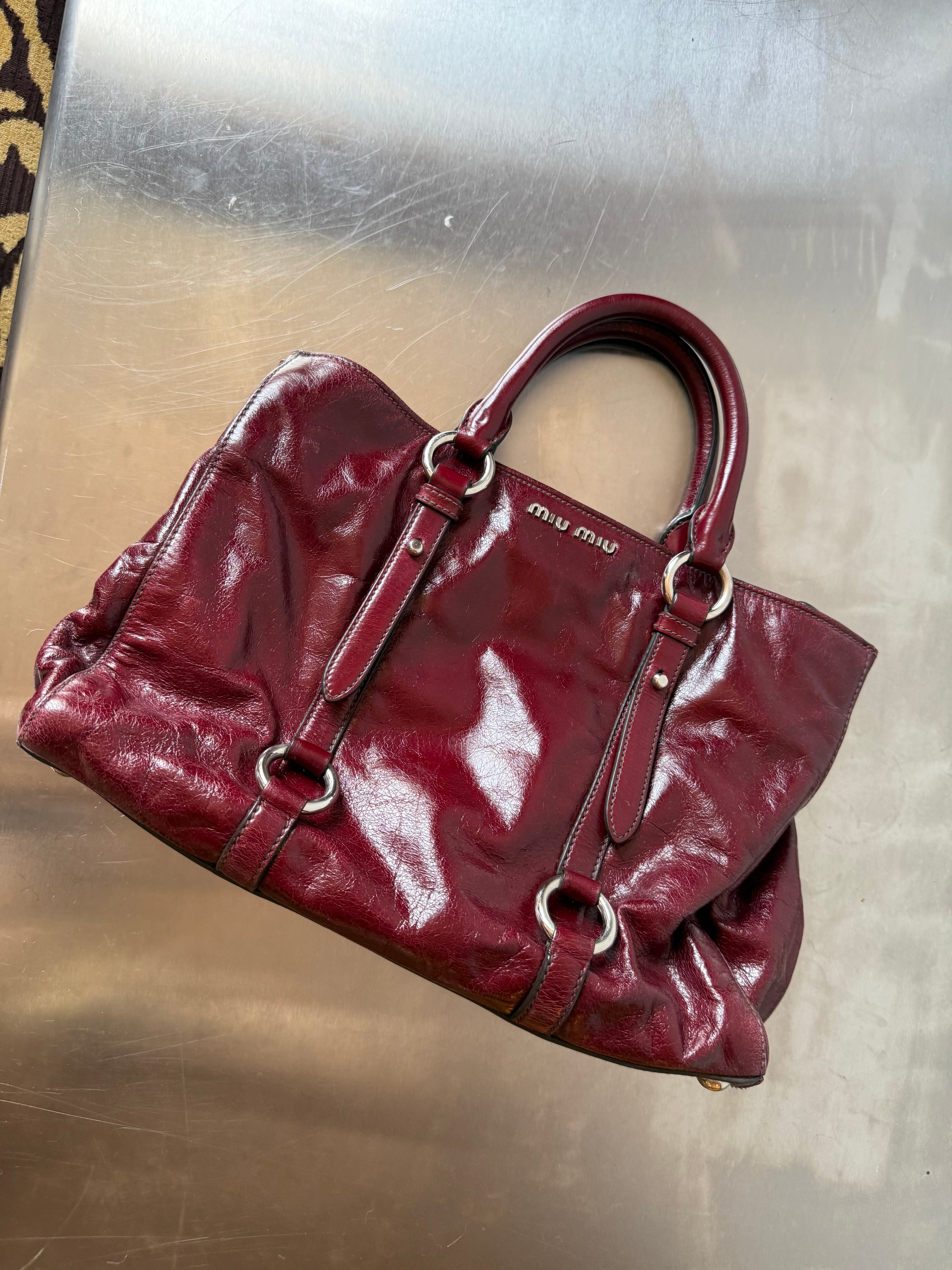 MIU MIU BURGUNDY VITELLO BAG