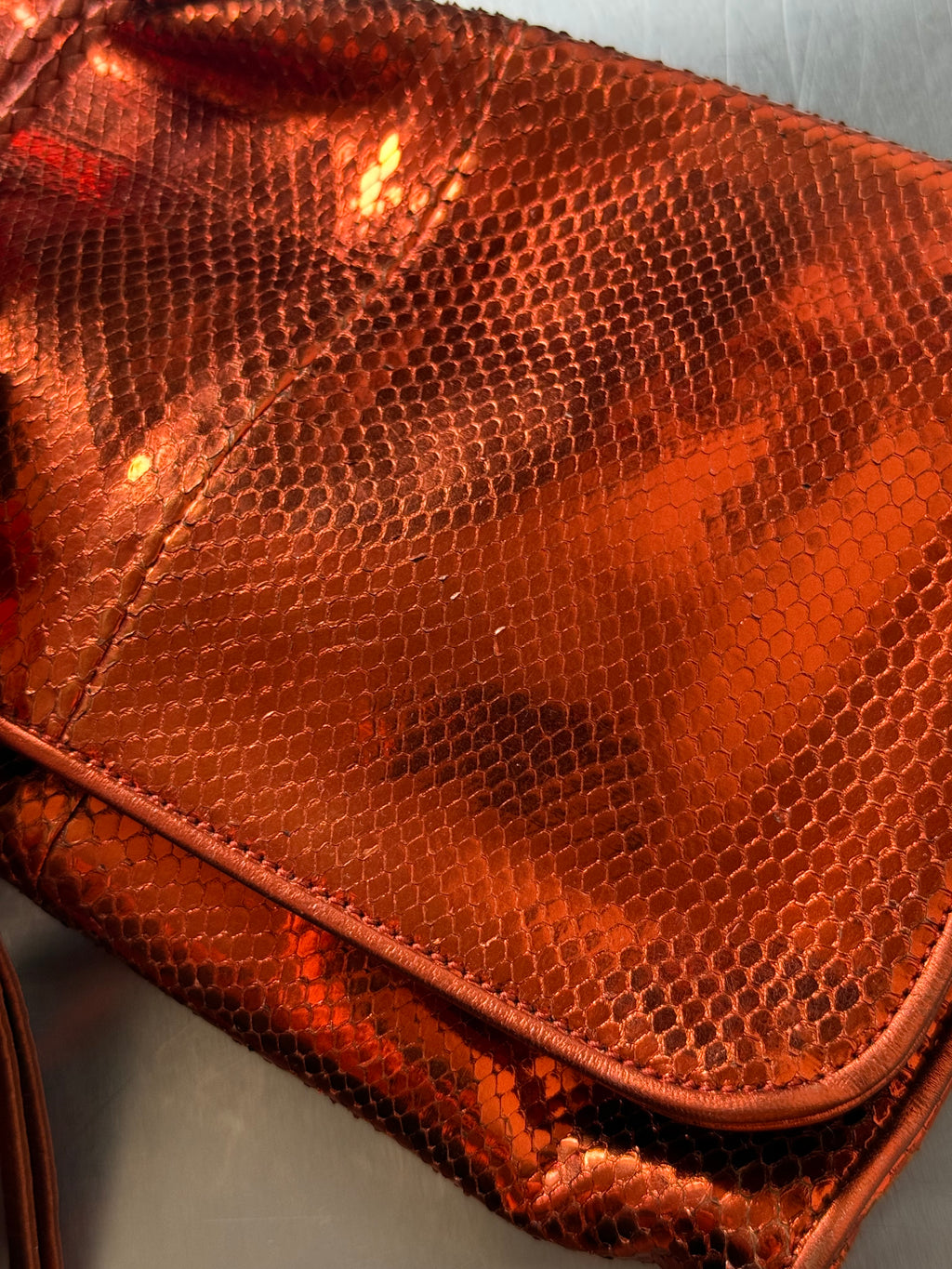 GUCCI METALLIC ORANGE CLUTCH