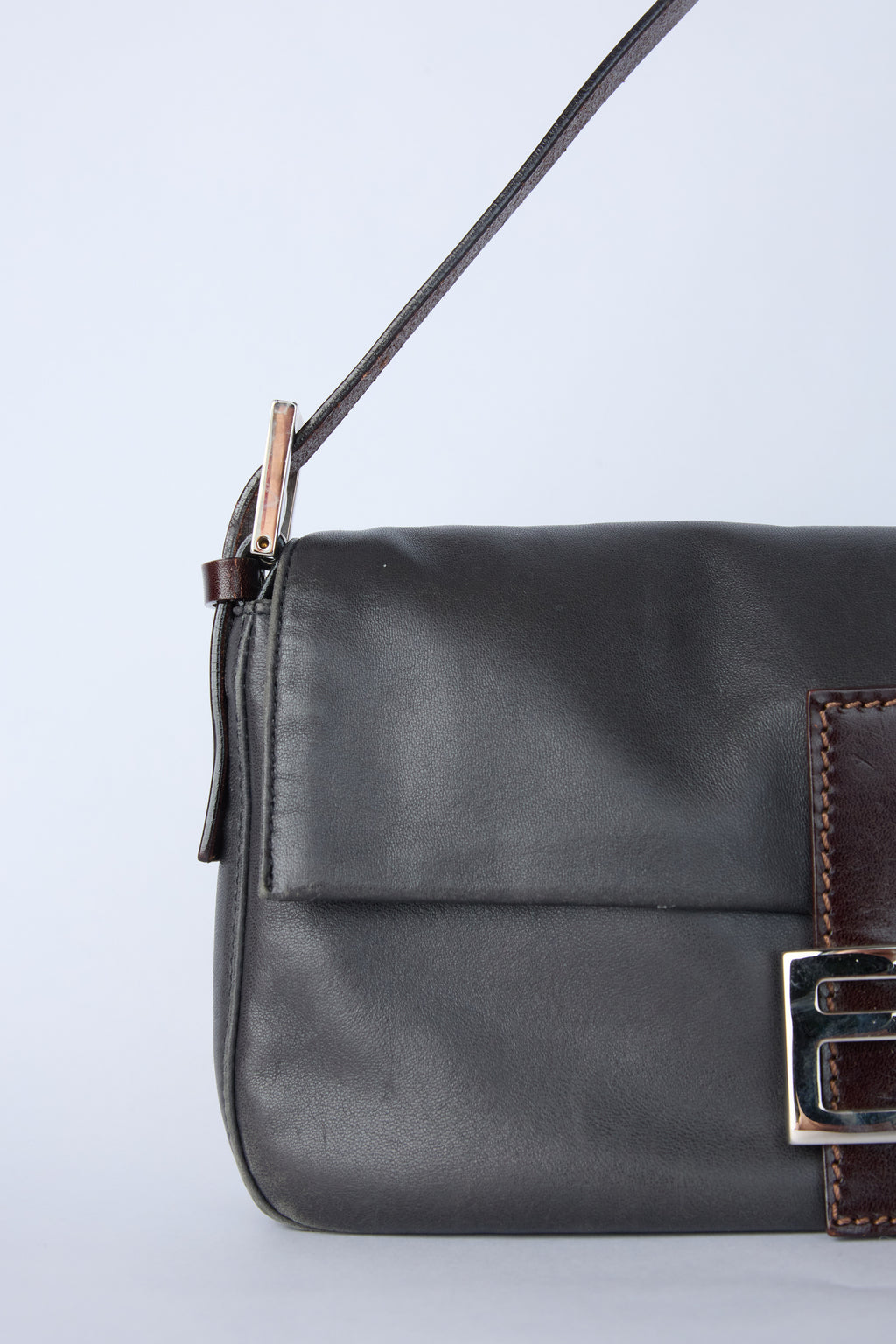 FENDI BLACK LEATHER BAGUETTE