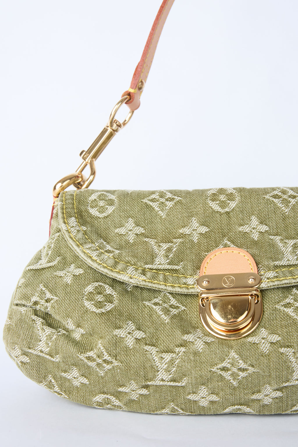LOUIS VUITTON LICHEN GREEN DENIM PLEATY