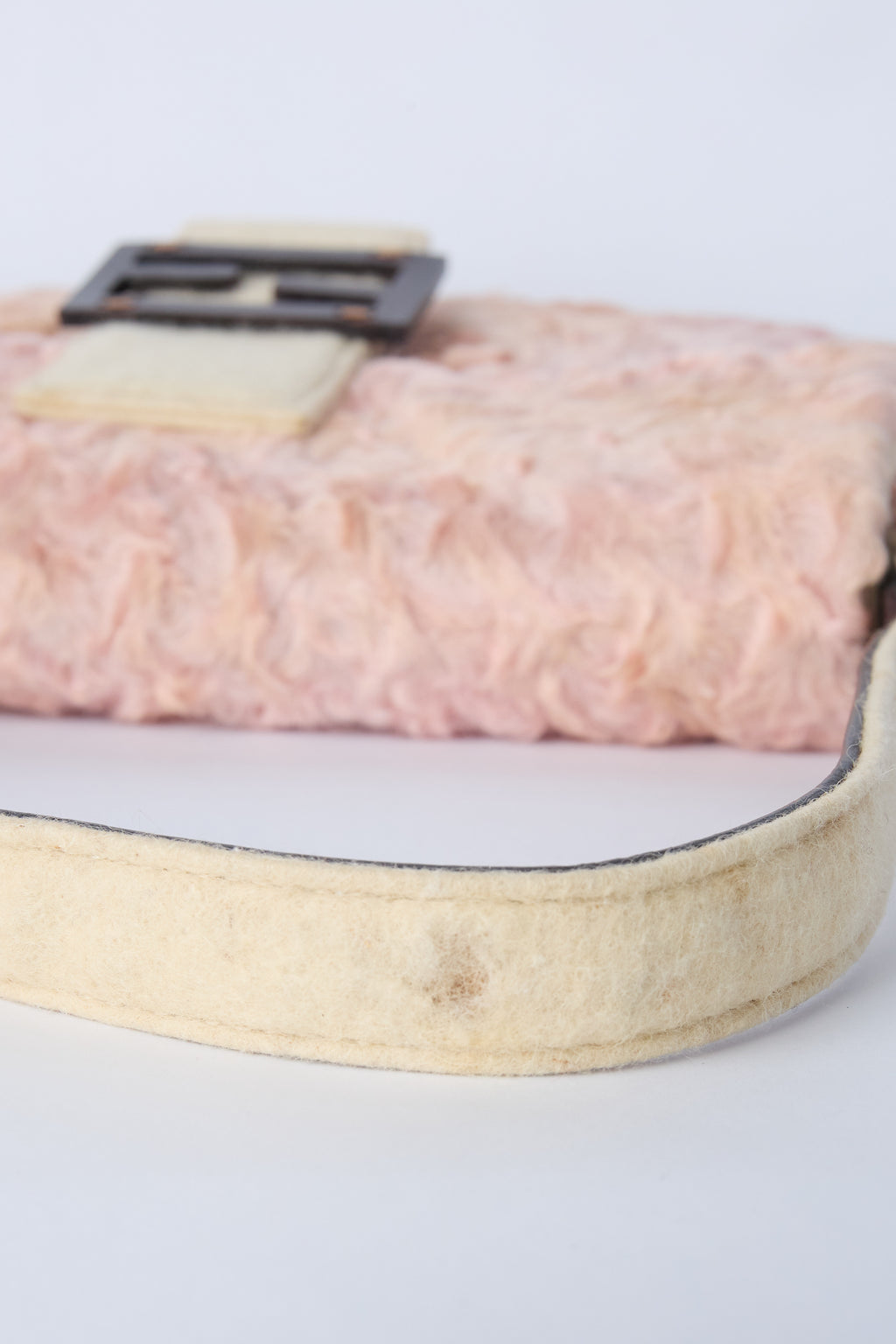 FENDI PINK & BEIGE PERSIAN LAMB BAGUETTE