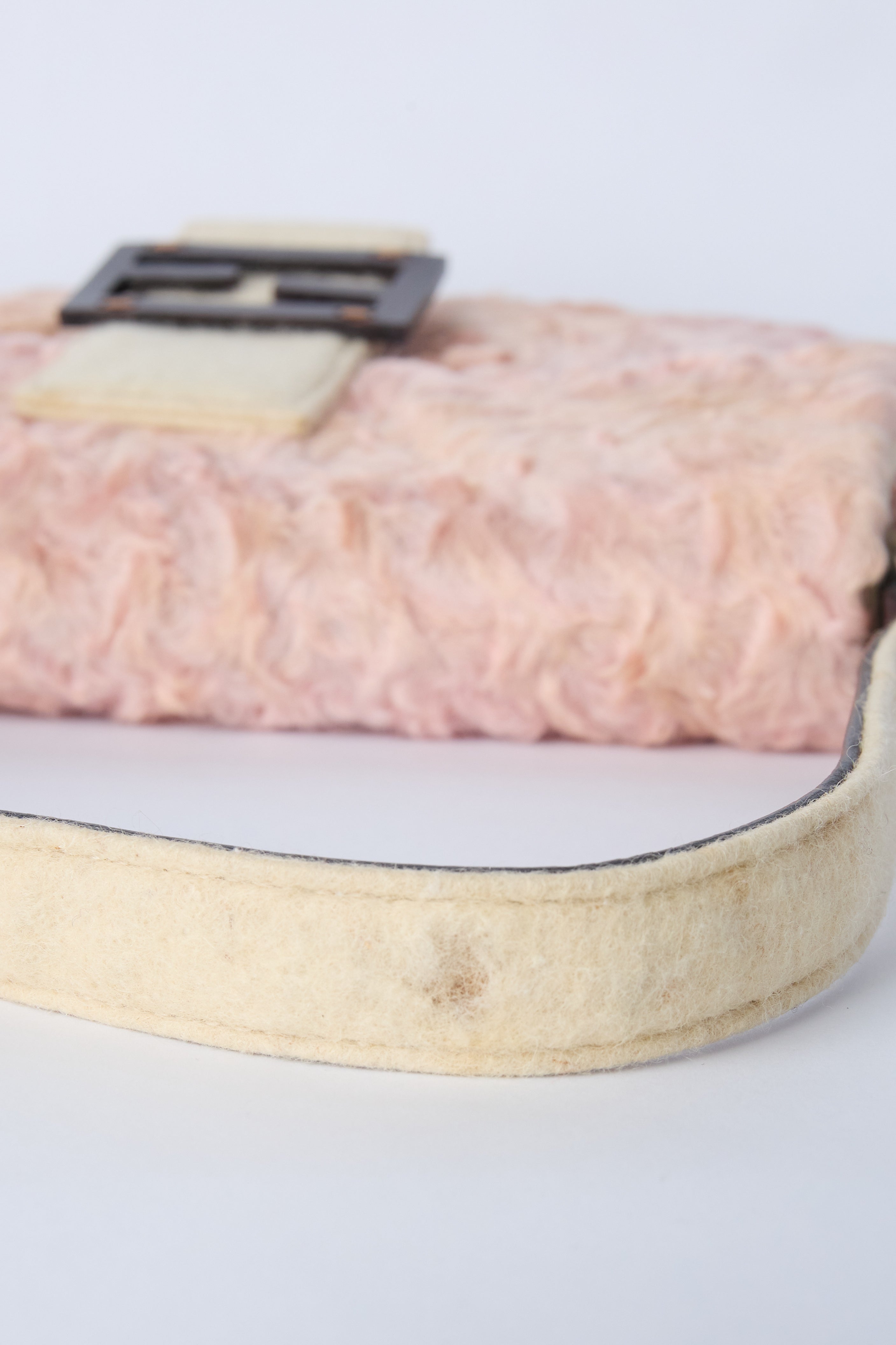 FENDI PINK & BEIGE PERSIAN LAMB BAGUETTE