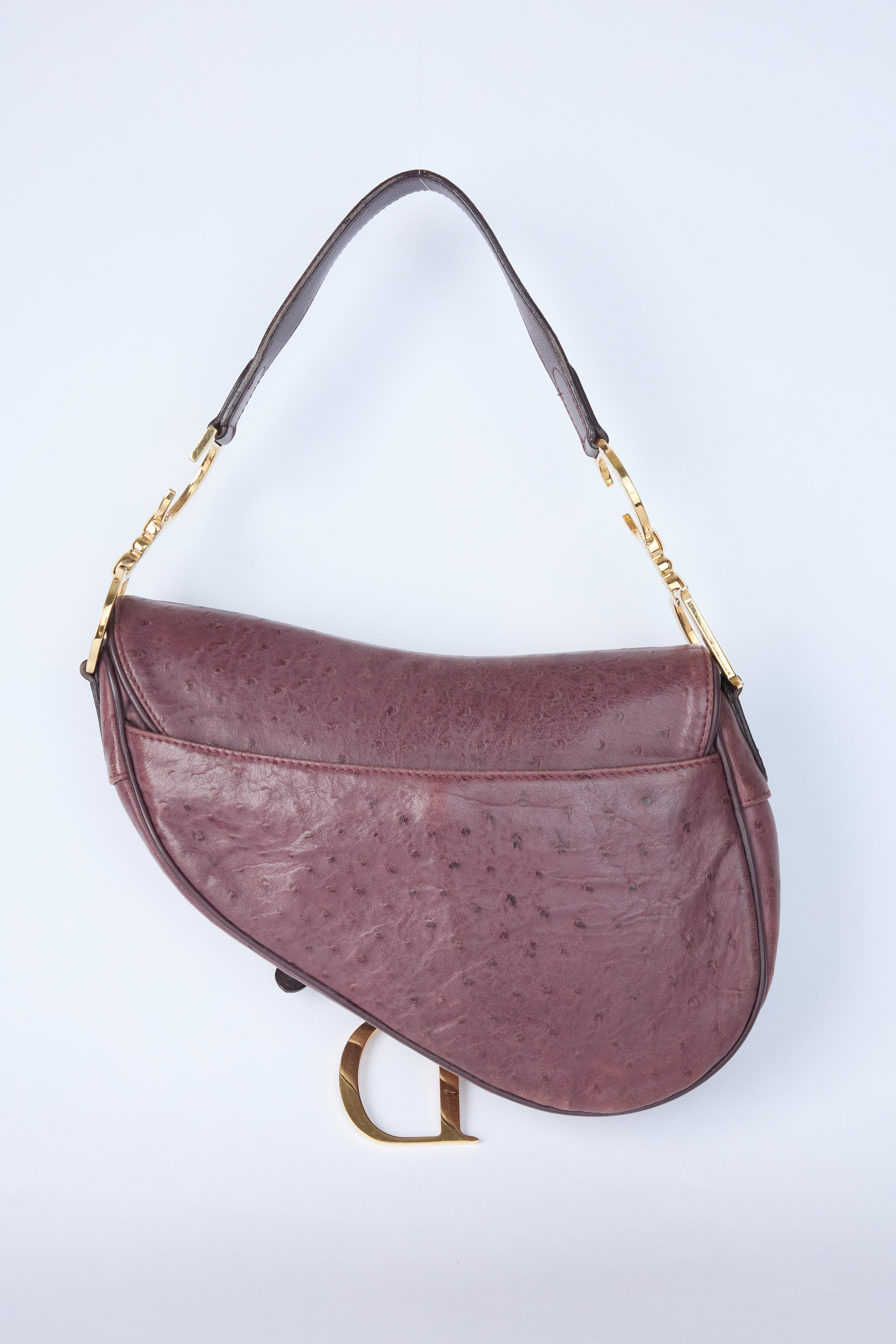 DIOR PURPLE OSTRICH SADDLE