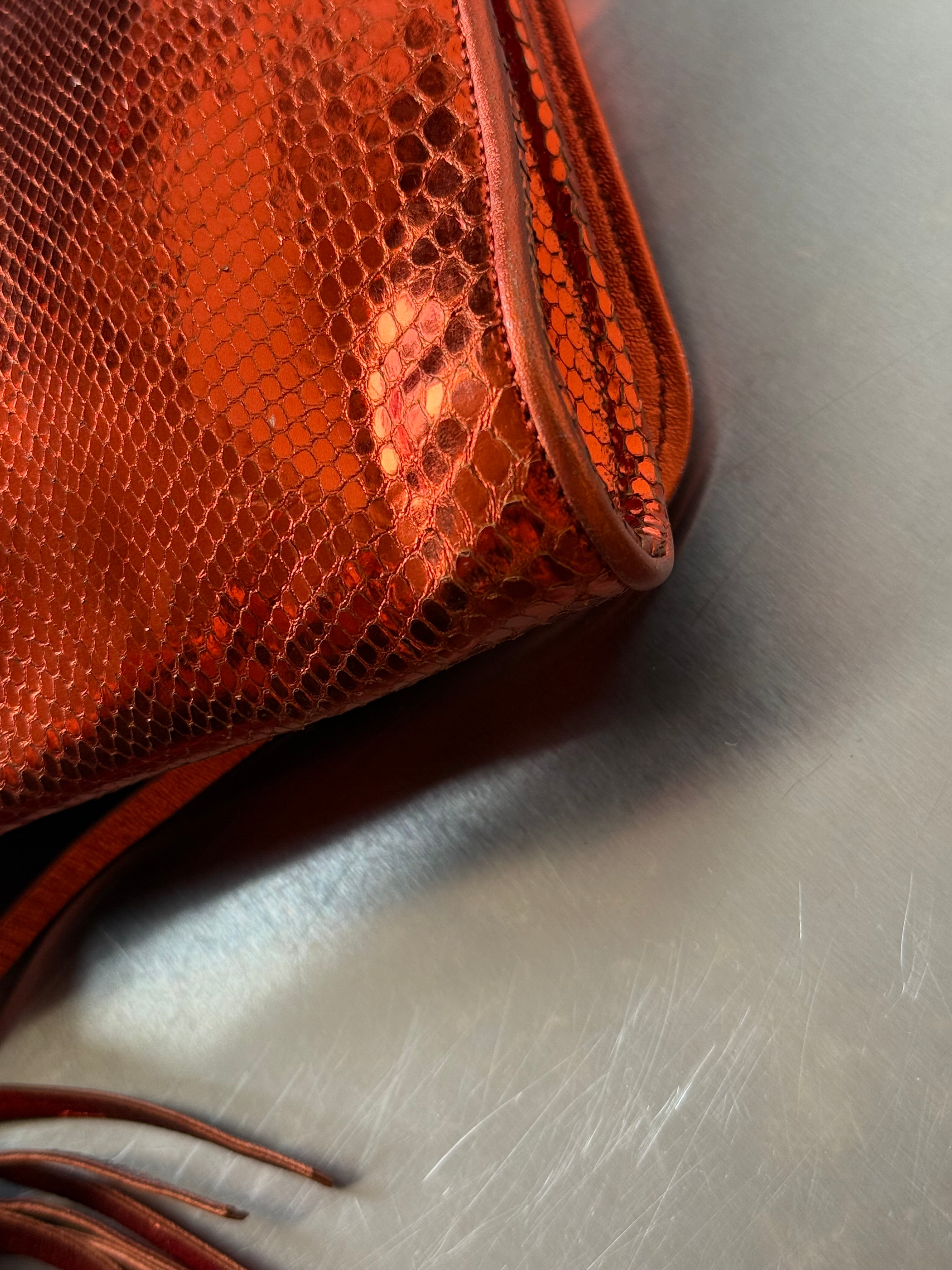 GUCCI METALLIC ORANGE CLUTCH