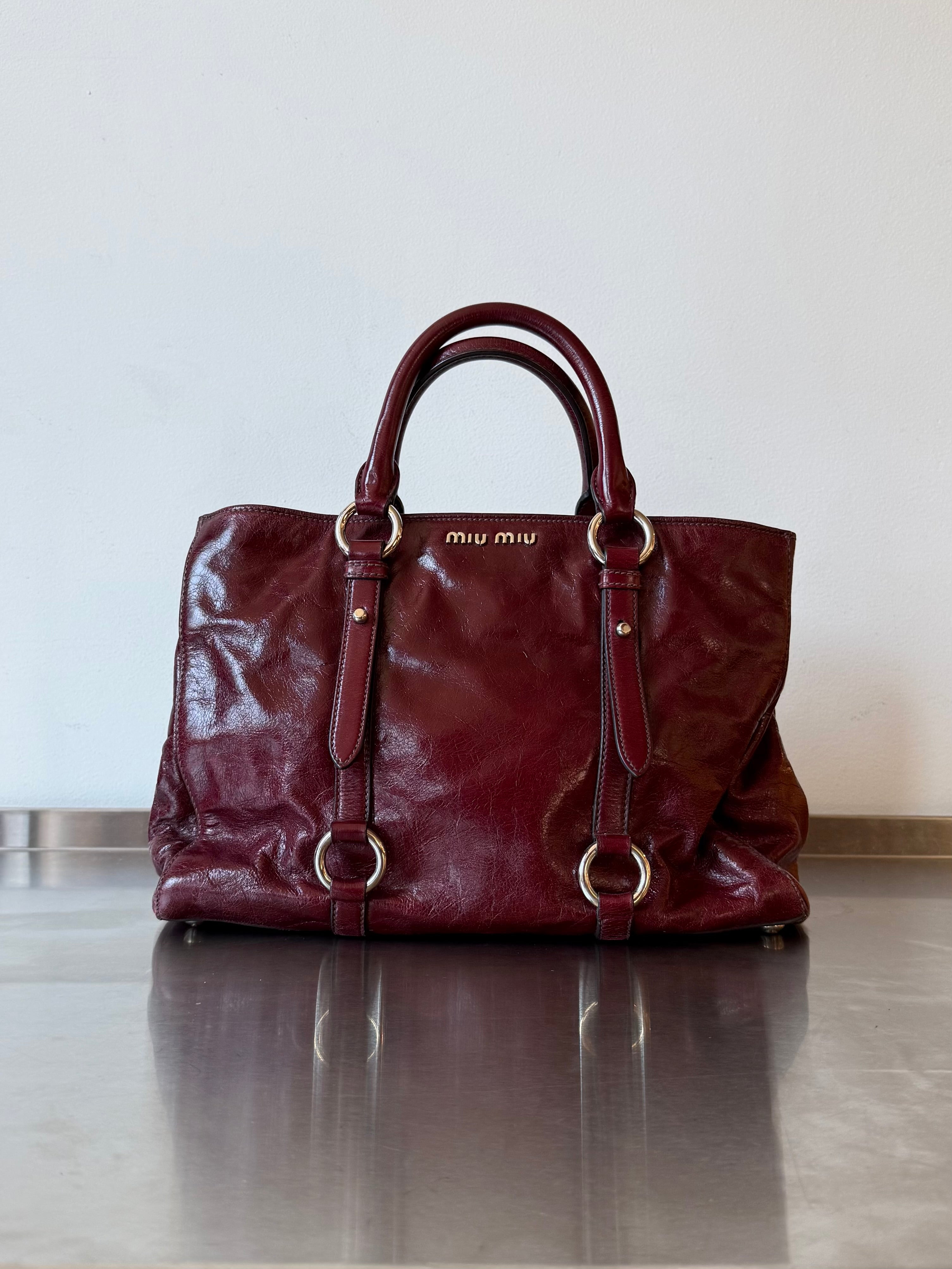 MIU MIU BURGUNDY VITELLO BAG