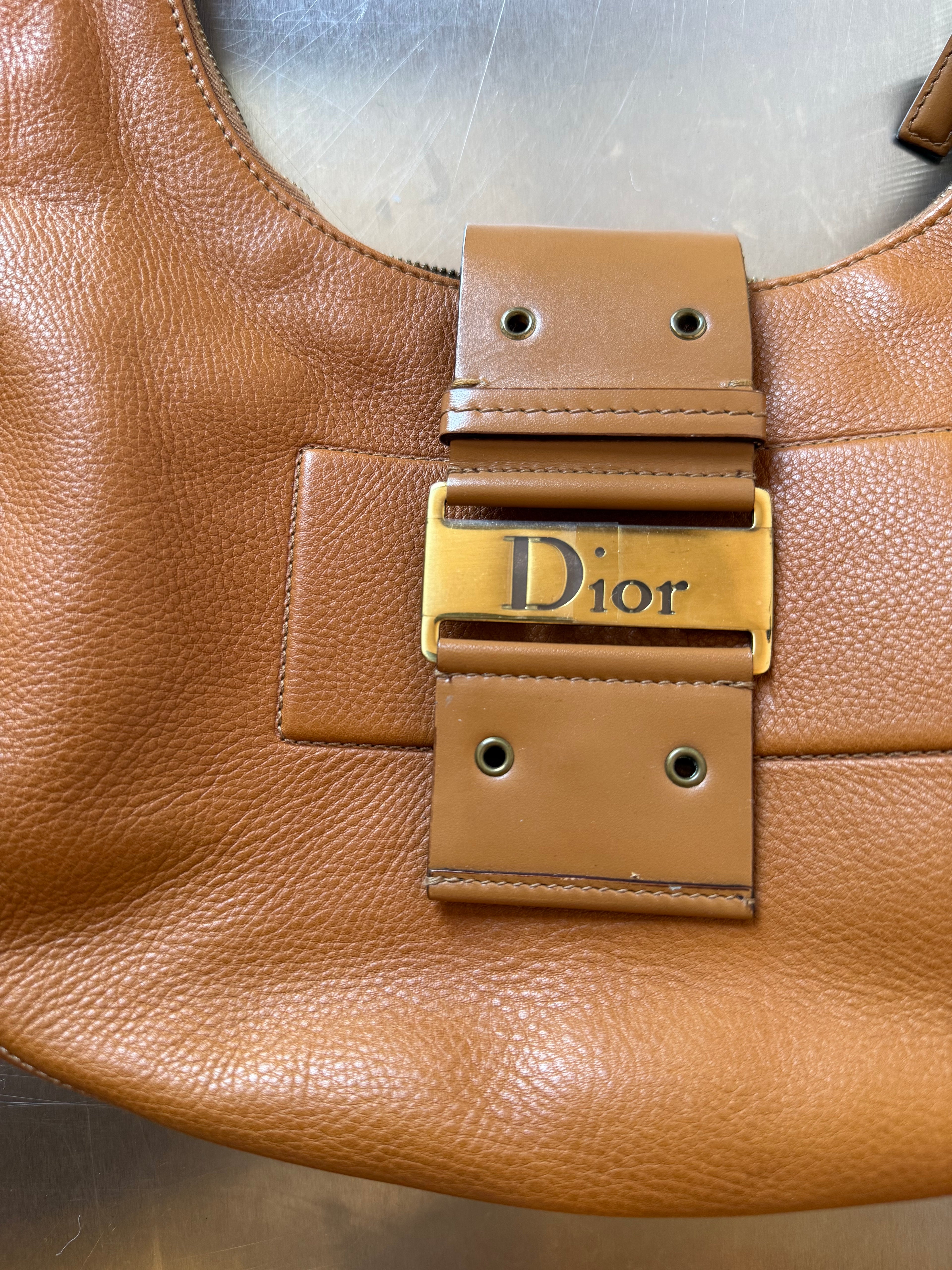 DIOR BEIGE CRESCENT HOBO BAG