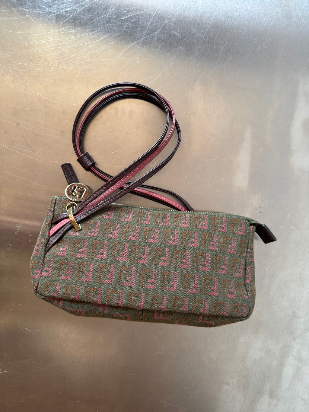 FENDI TRIPLE STRAP ZUCCHINO POCHETTE