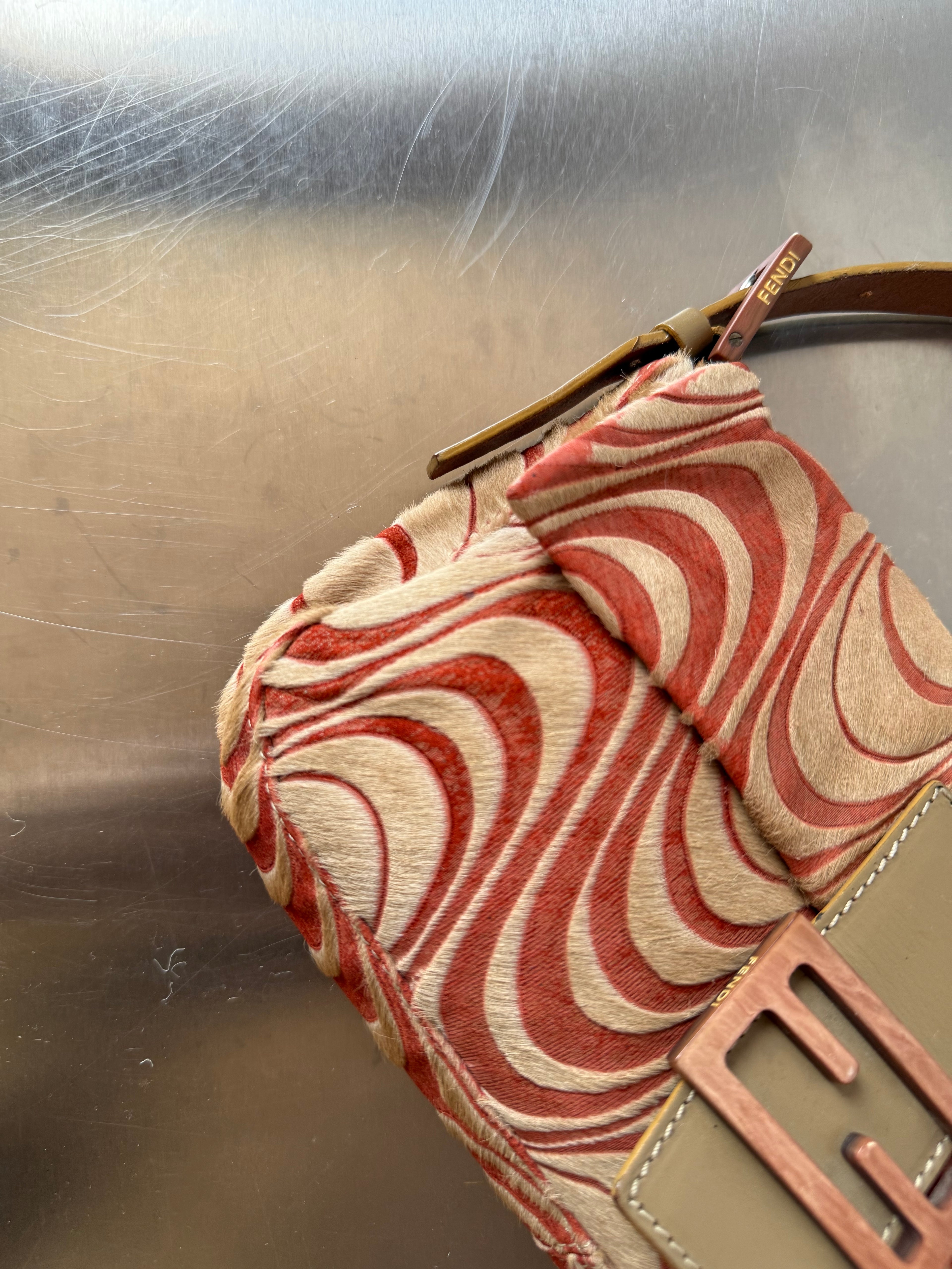 FENDI ORANGE SWIRL BAGUETTE