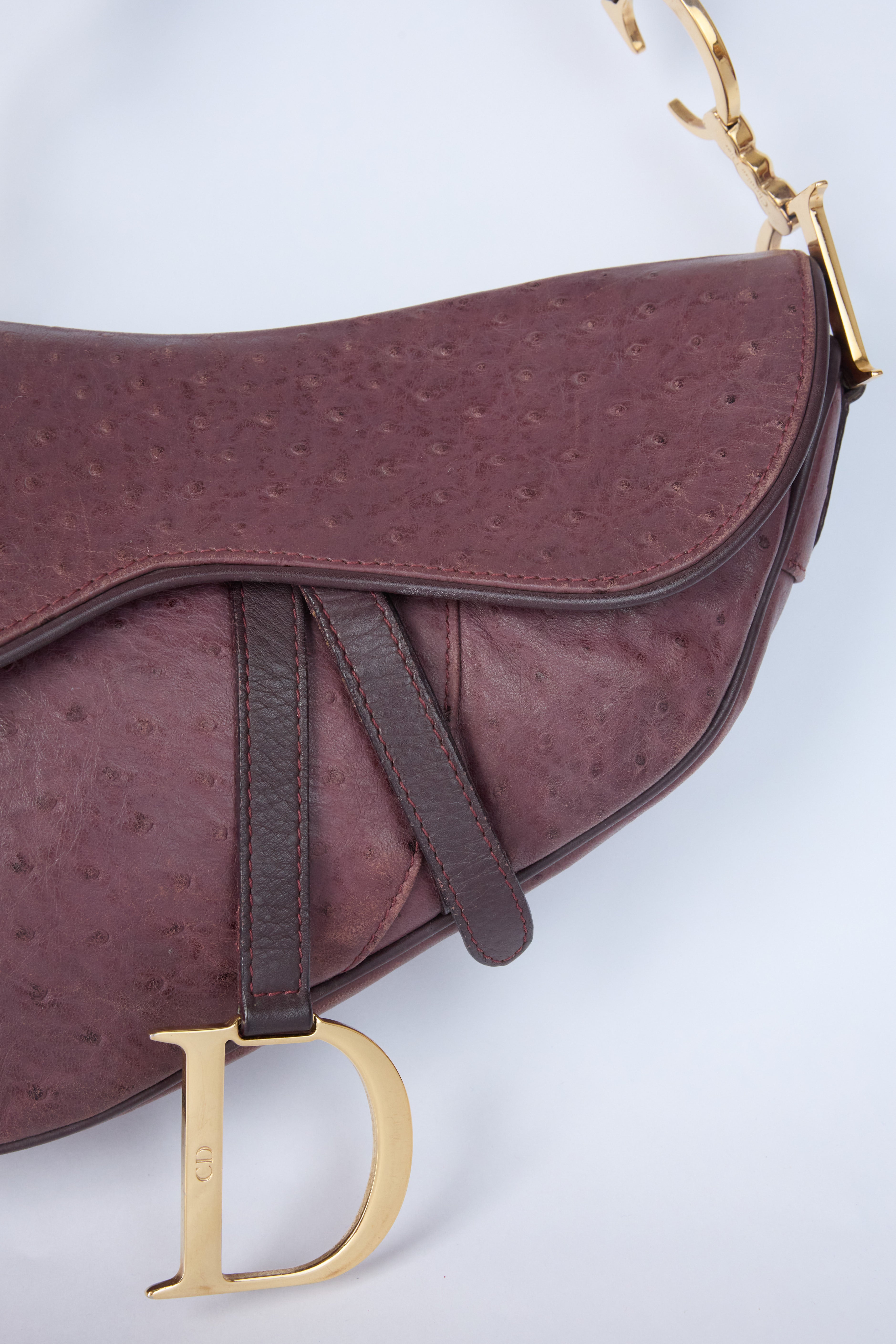 DIOR PURPLE OSTRICH SADDLE