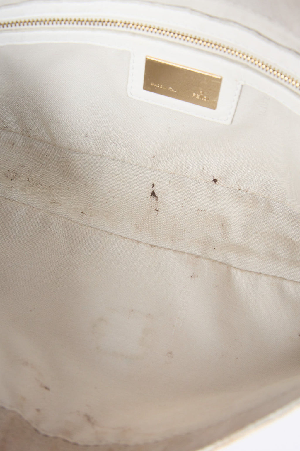 FENDI LINEN FLORAL EMBROIDERED BAGUETTE