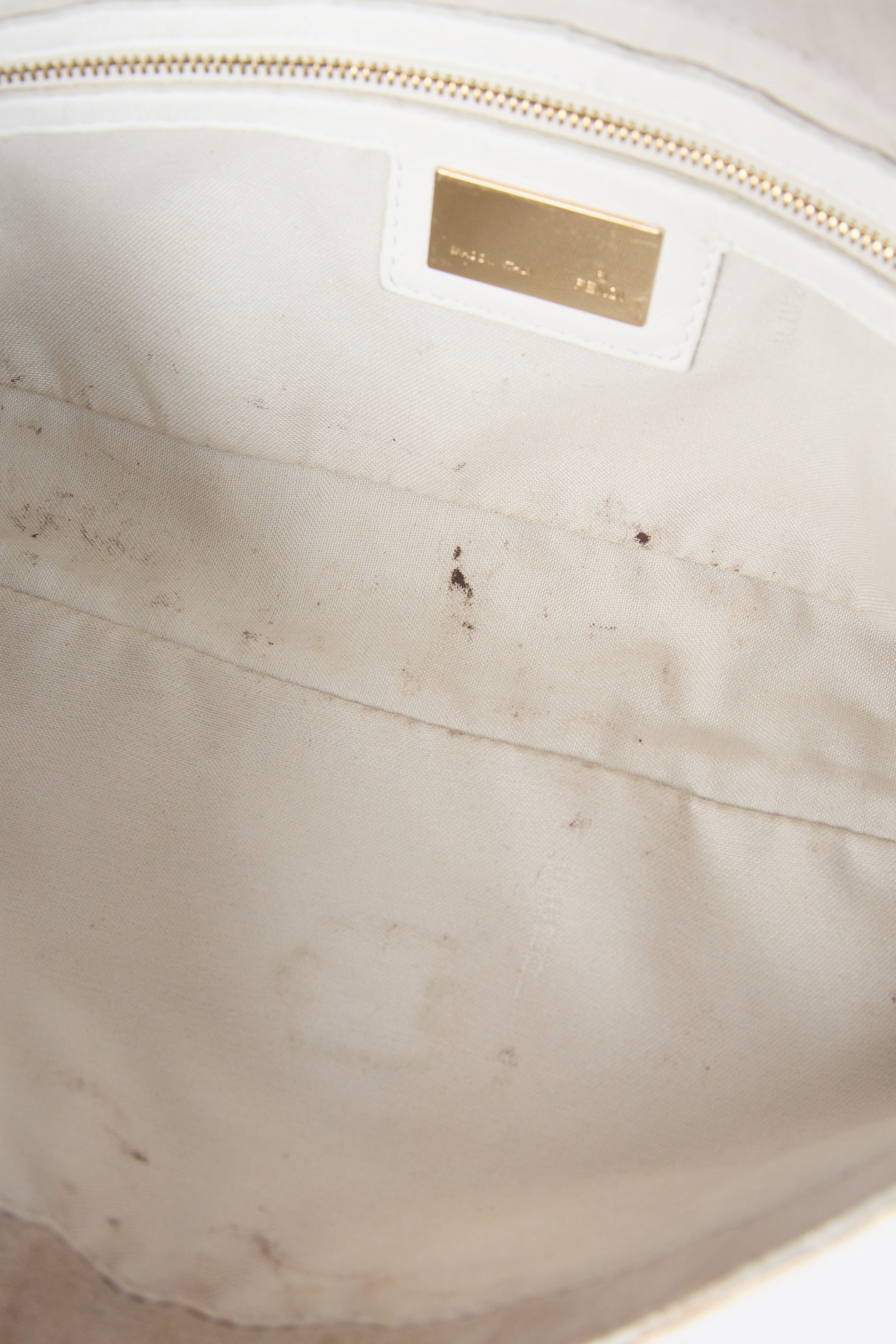 FENDI LINEN FLORAL EMBROIDERED BAGUETTE