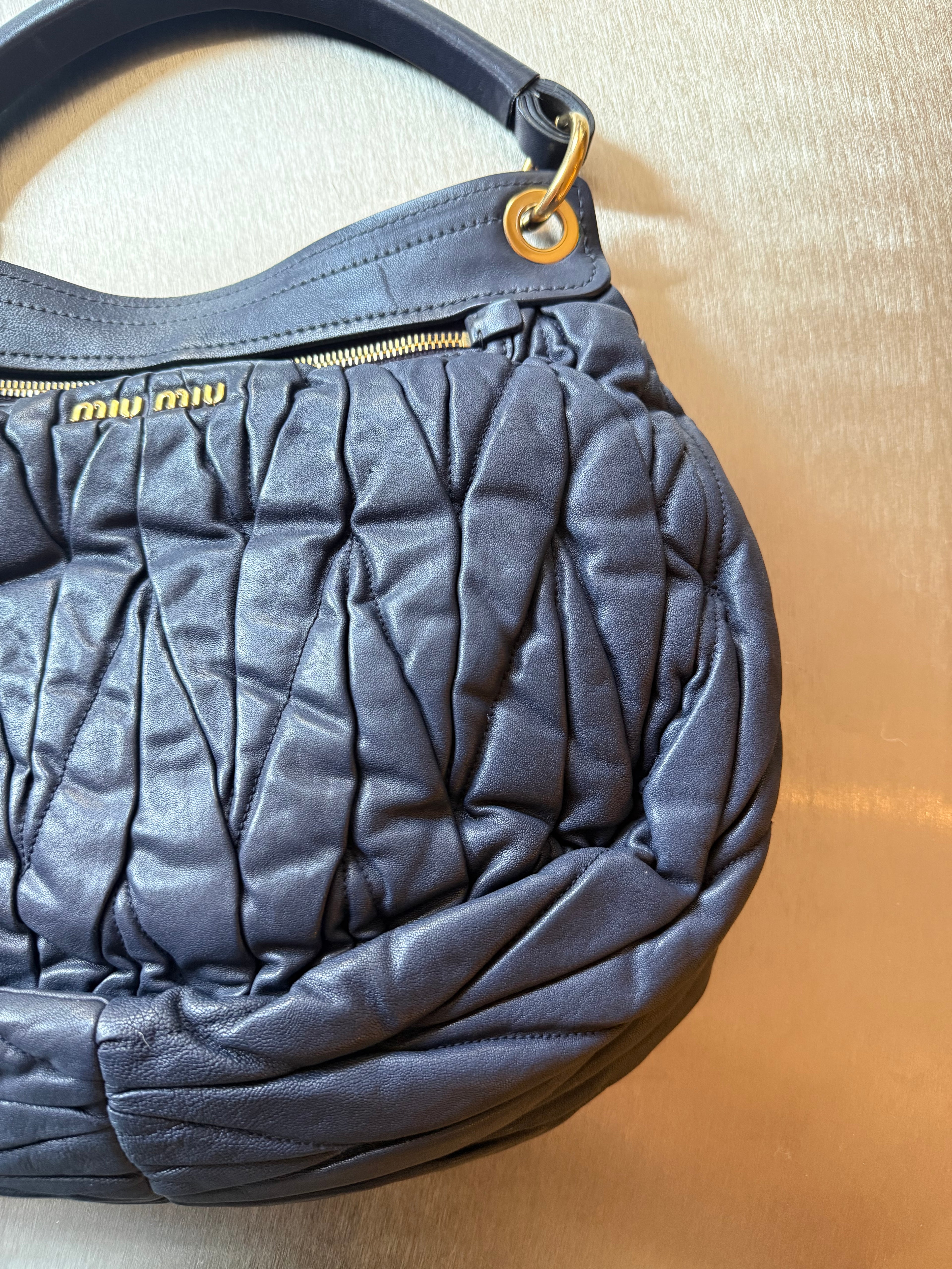 MIU MIU BLUE COFFER BAG