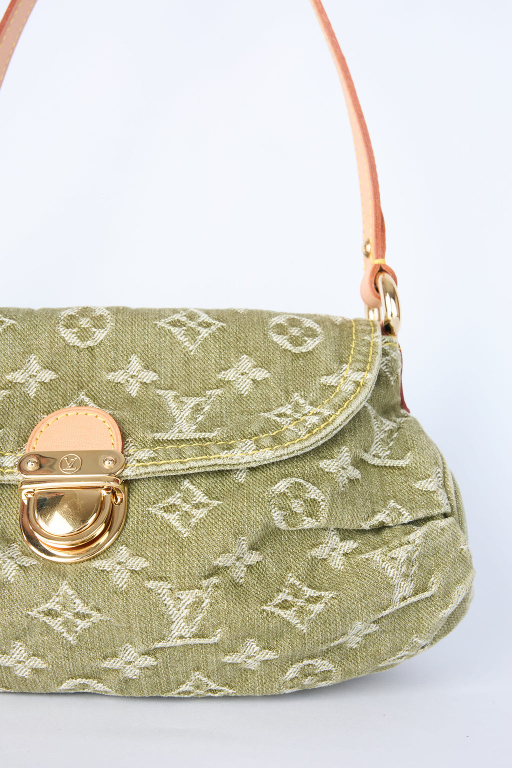 LOUIS VUITTON LICHEN GREEN DENIM PLEATY
