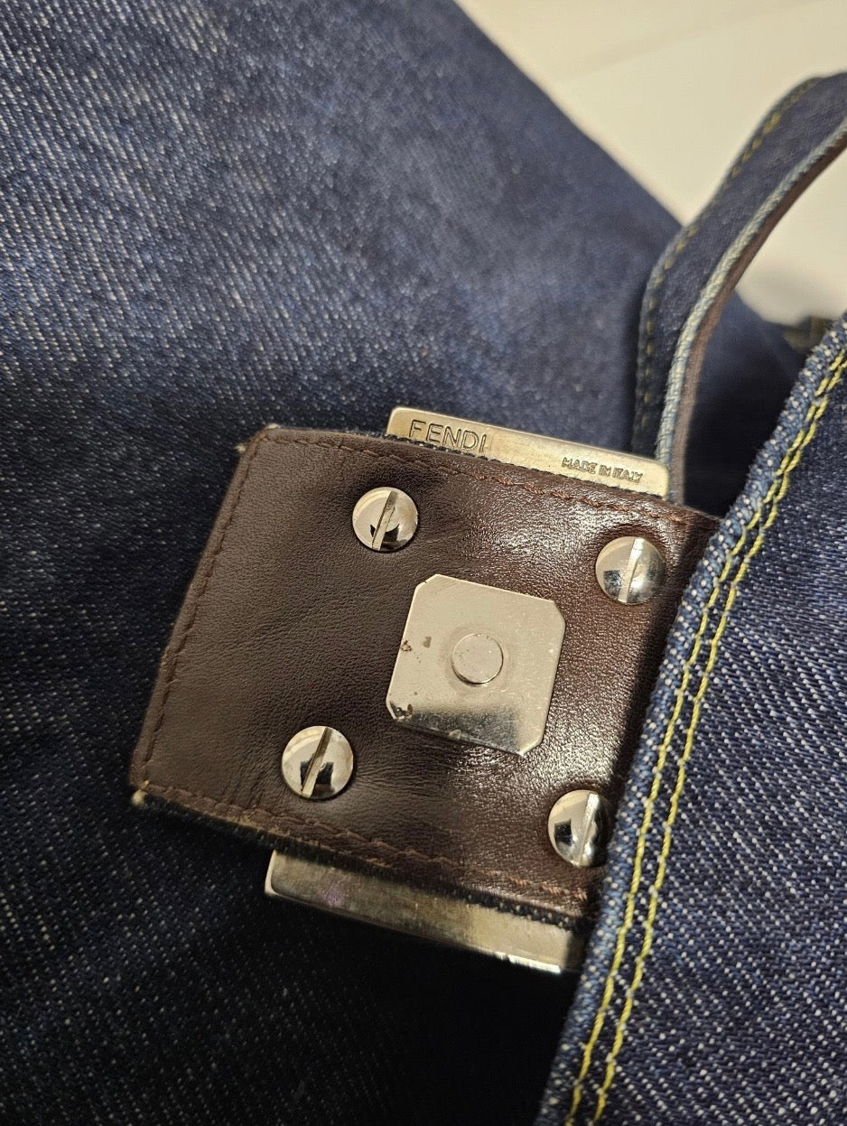 FENDI DENIM MAMMA BAGUETTE