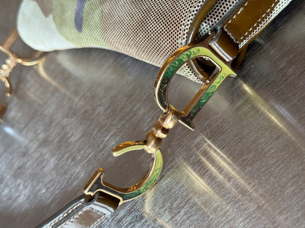 DIOR CAMO MINI SADDLE