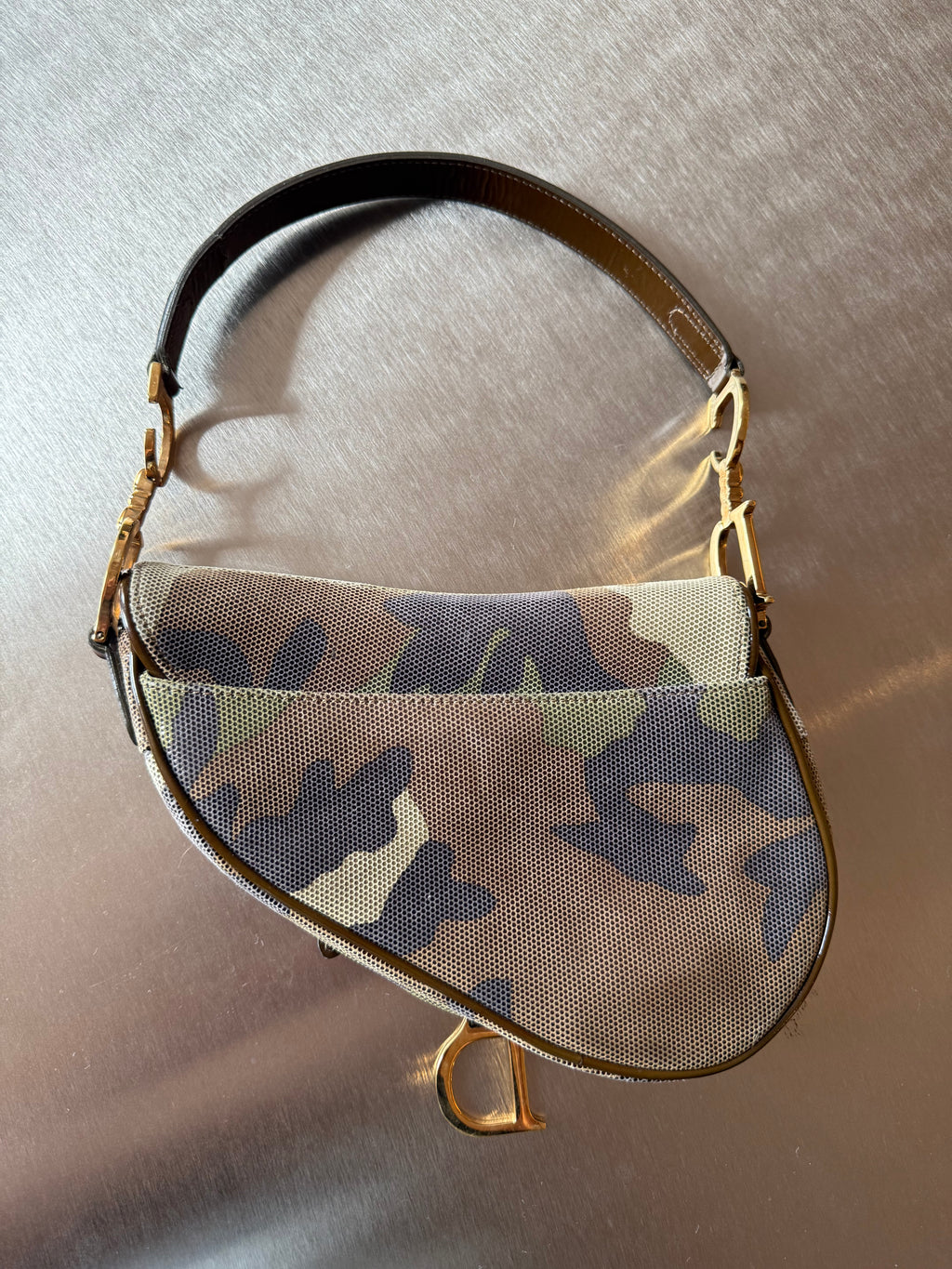 DIOR CAMO MINI SADDLE