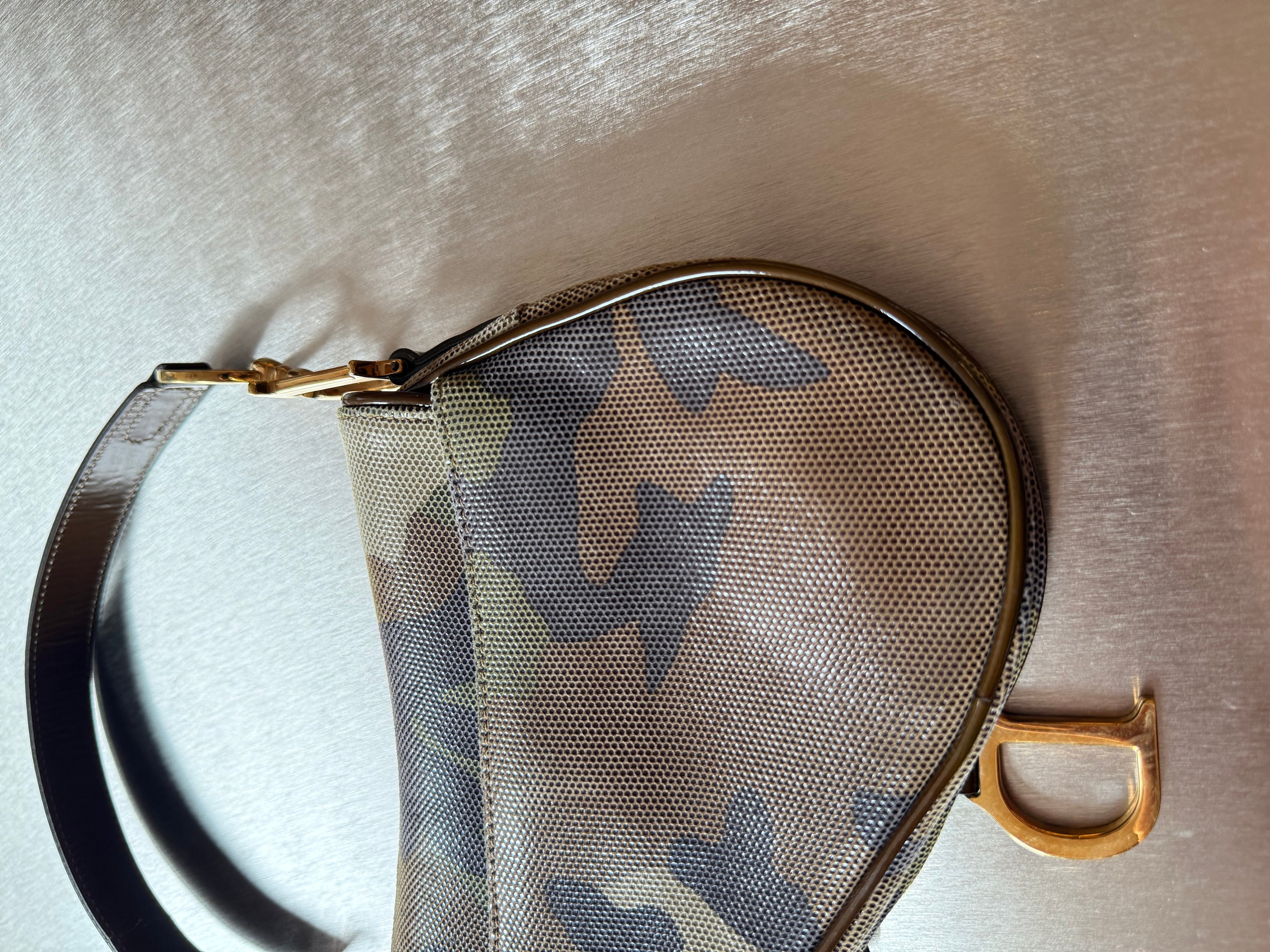DIOR CAMO MINI SADDLE