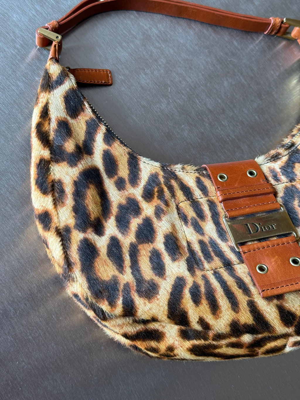 DIOR LEOPARD-PONYHAIR STREET CHIC HOBO