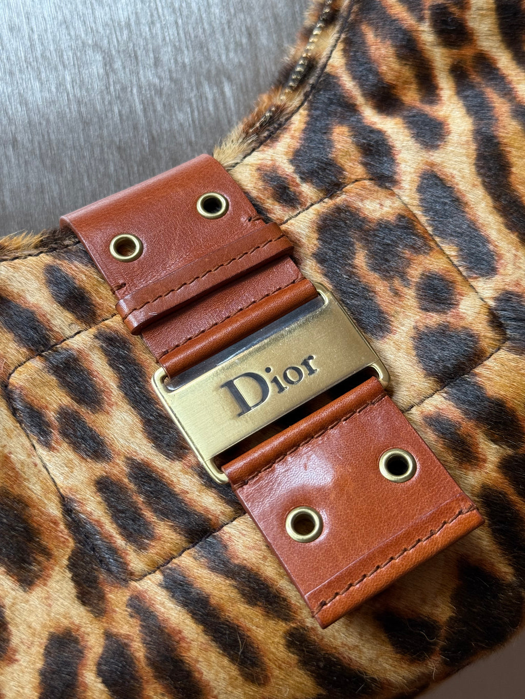 DIOR LEOPARD-PONYHAIR STREET CHIC HOBO