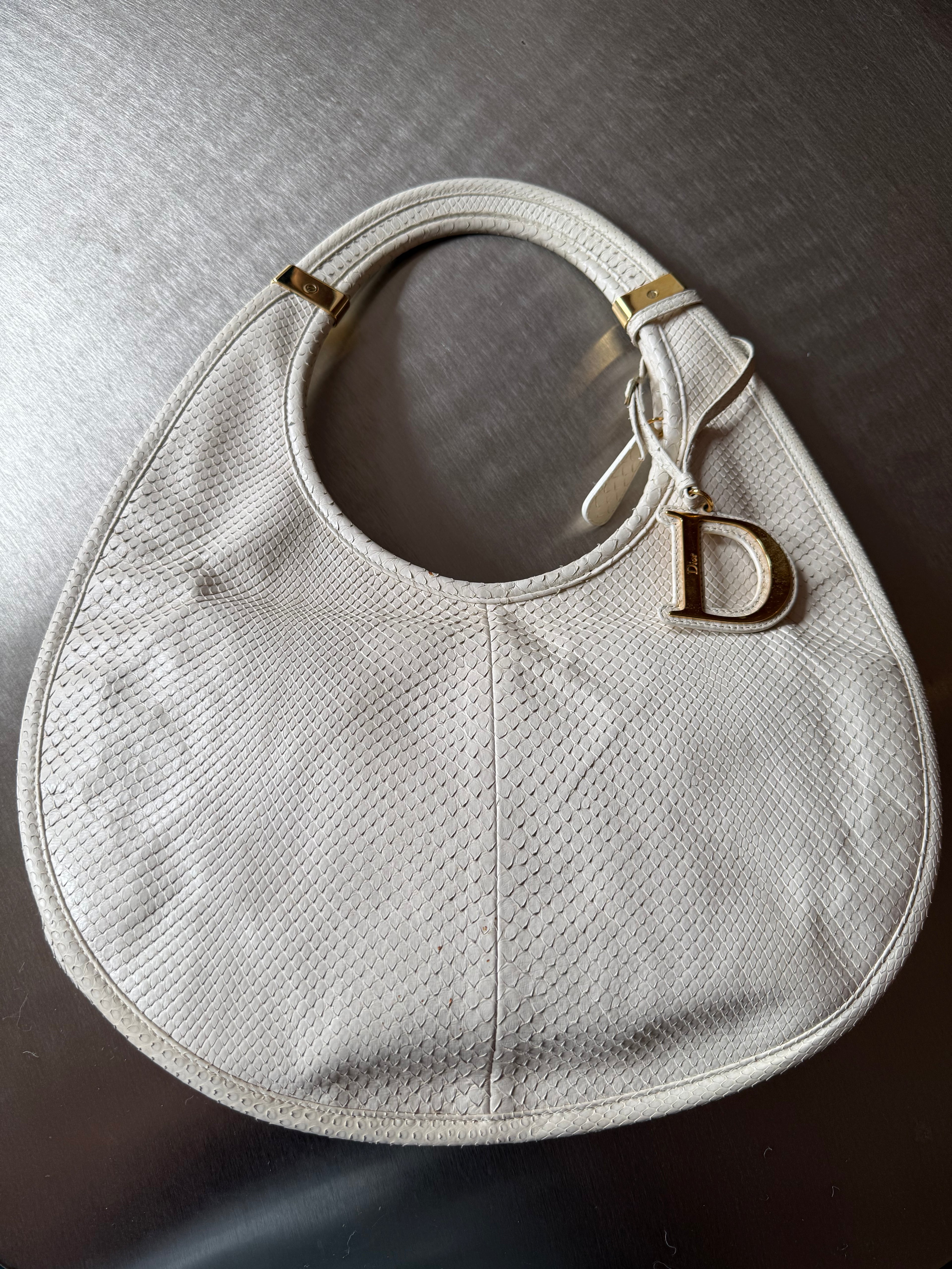 DIOR WHITE PYTHON DIORITA HOBO