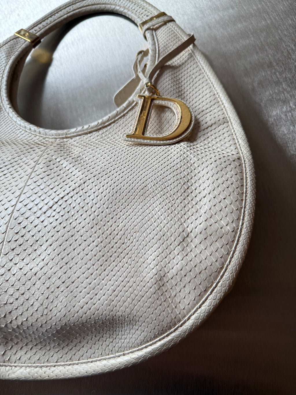 DIOR WHITE PYTHON DIORITA HOBO