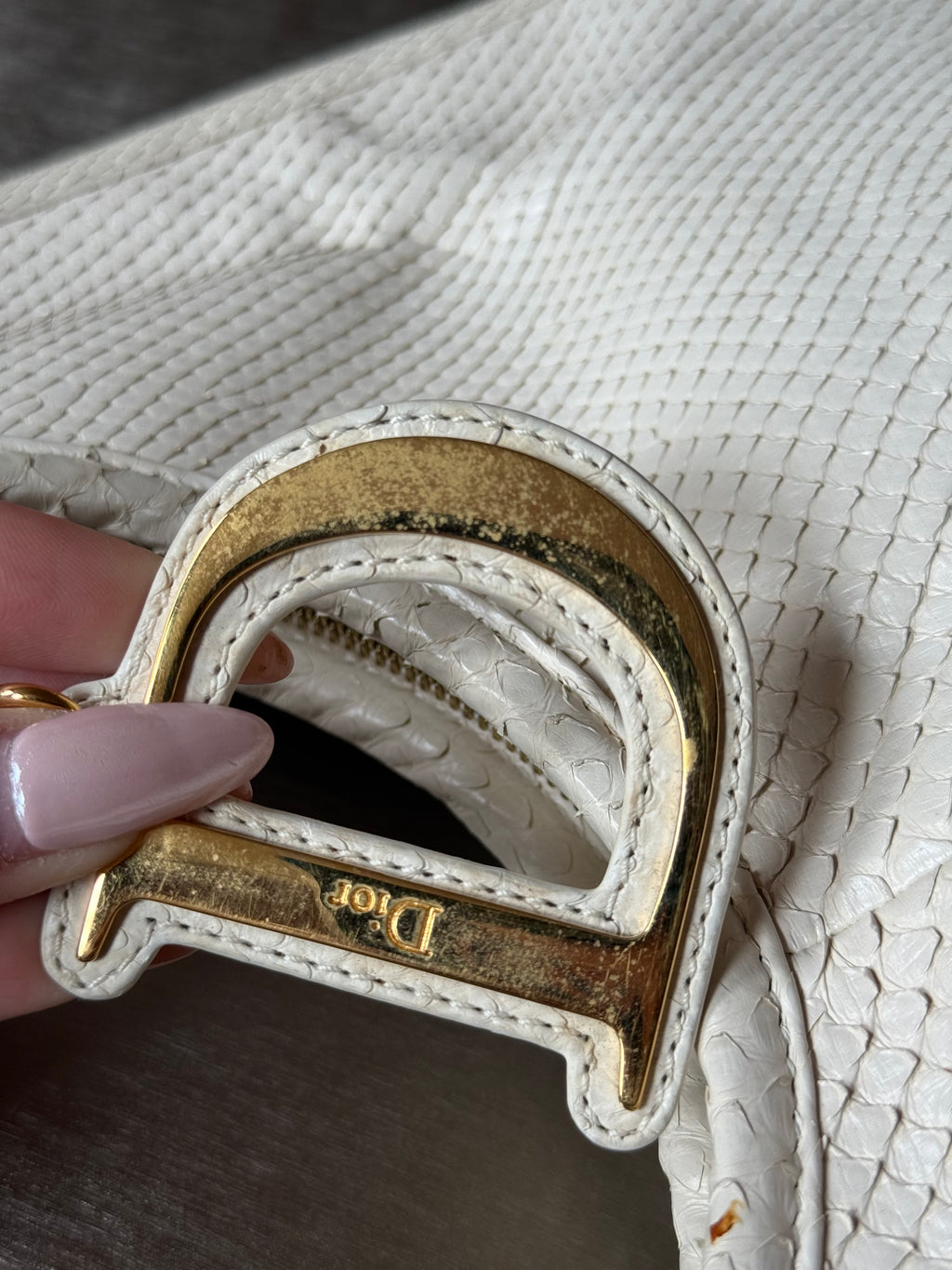 DIOR WHITE PYTHON DIORITA HOBO