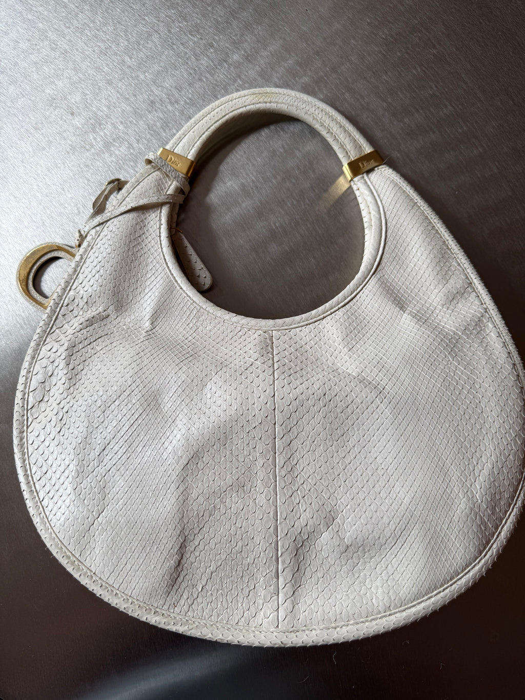 DIOR WHITE PYTHON DIORITA HOBO