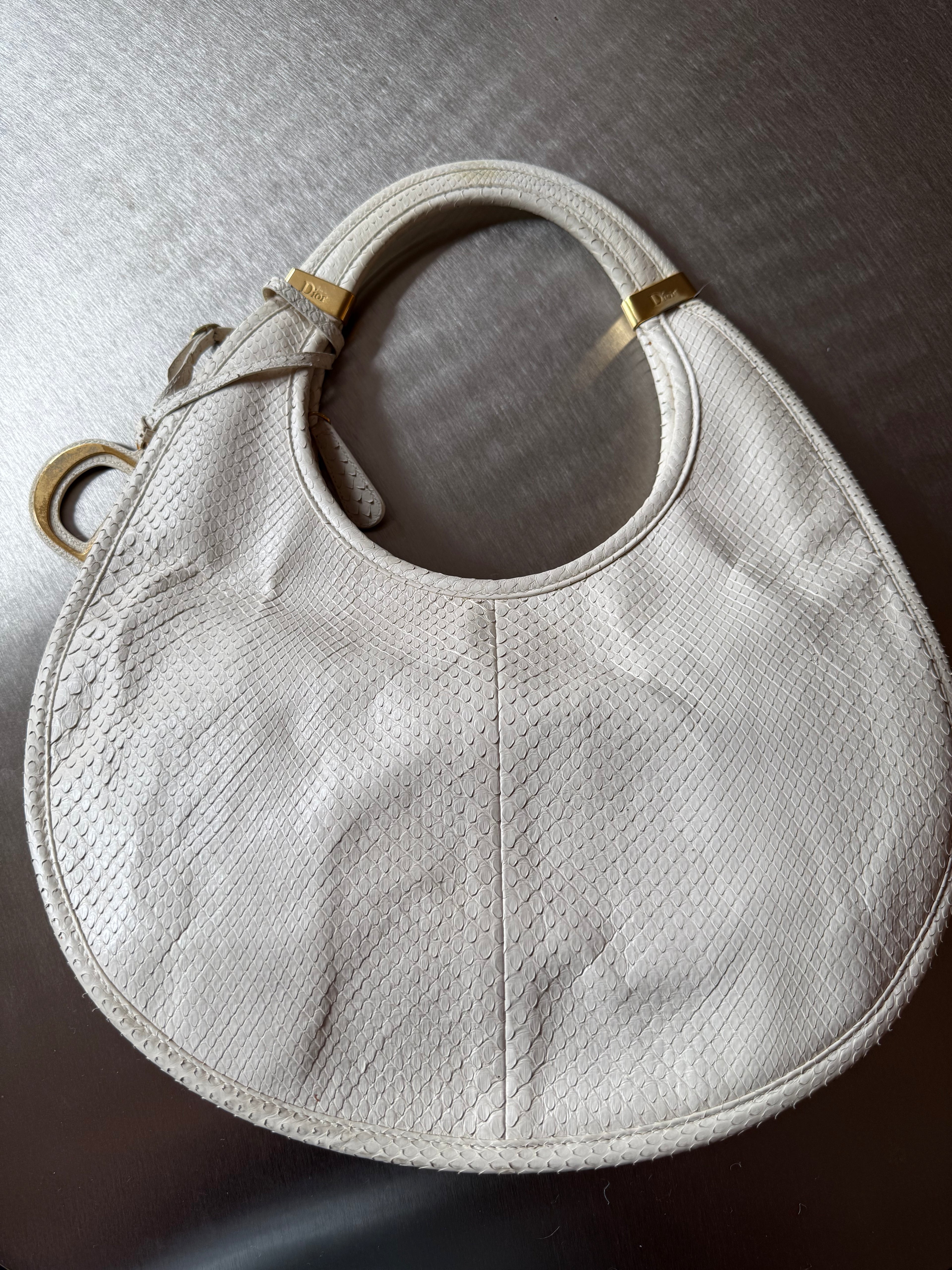 DIOR WHITE PYTHON DIORITA HOBO