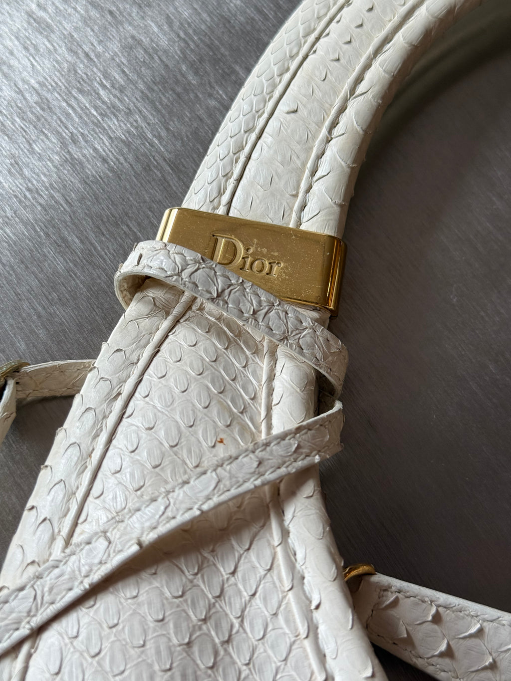 DIOR WHITE PYTHON DIORITA HOBO
