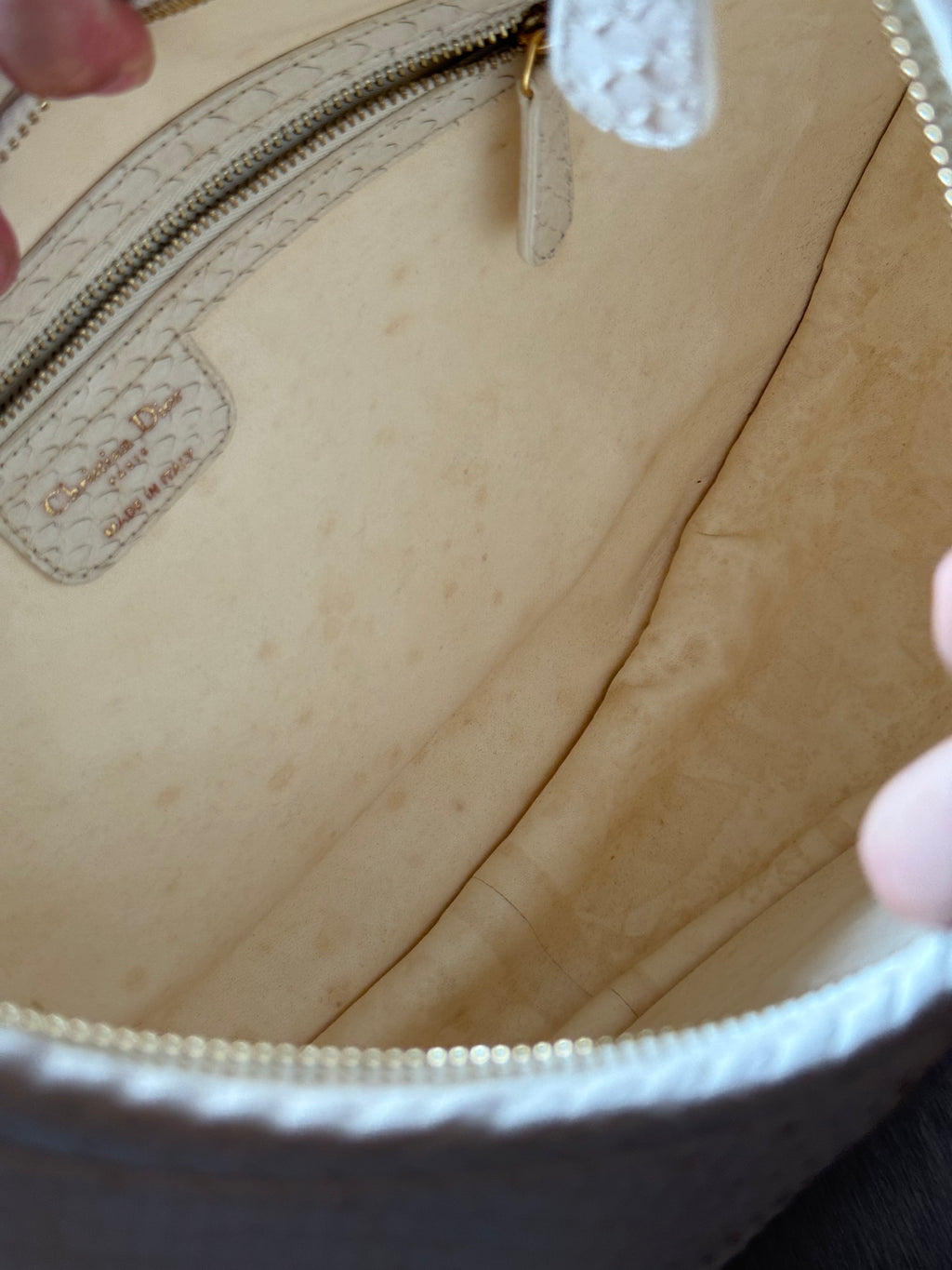 DIOR WHITE PYTHON DIORITA HOBO