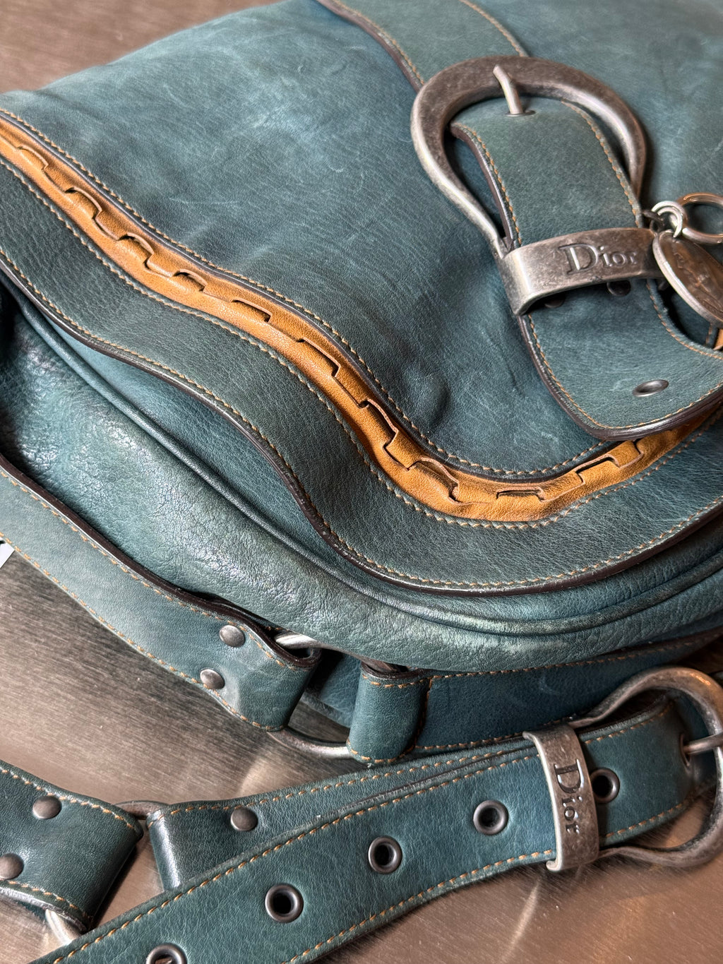 DIOR TEAL LARGE GAUCHO