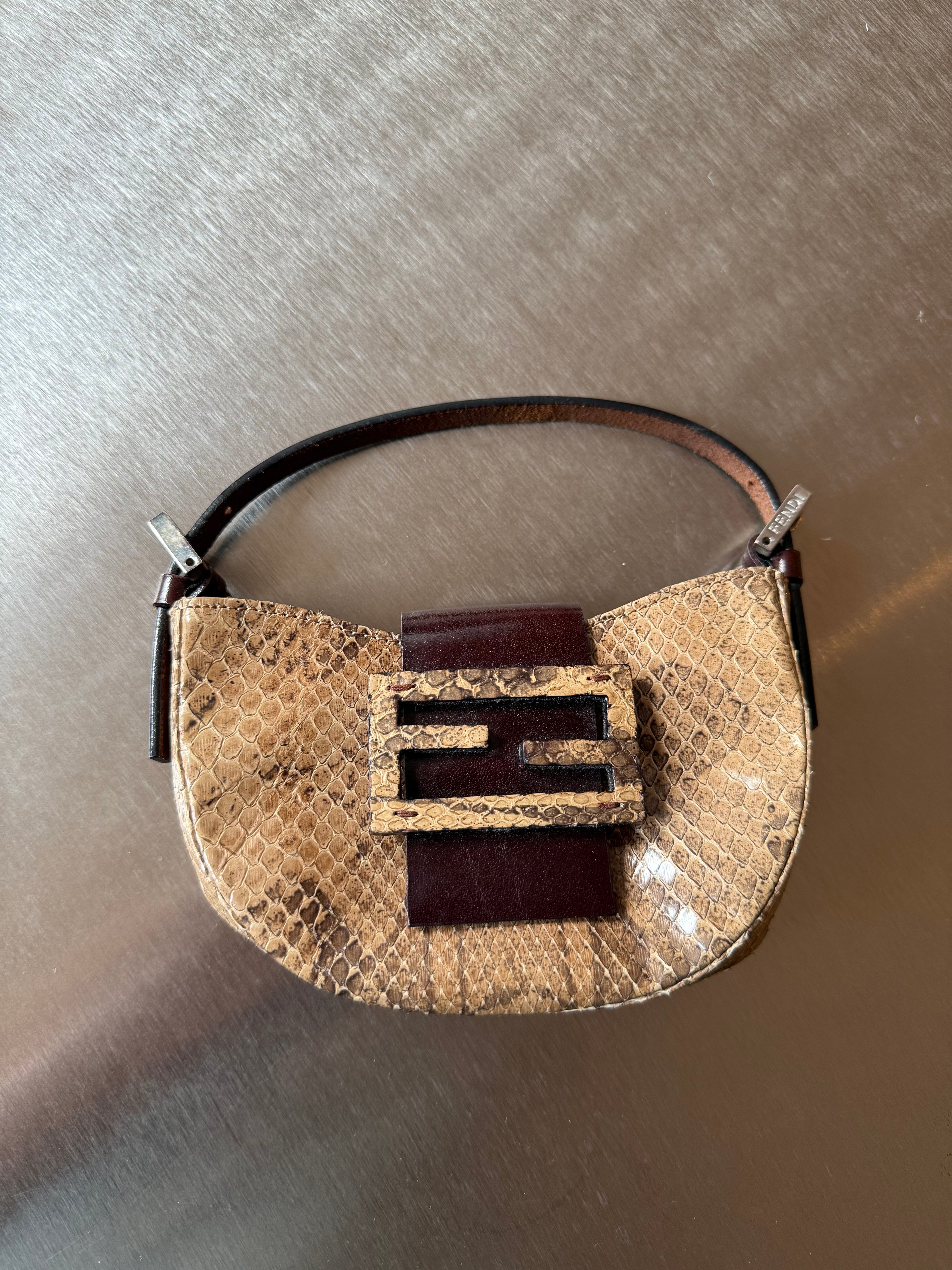 FENDI MINI PYTHON CROISSANT