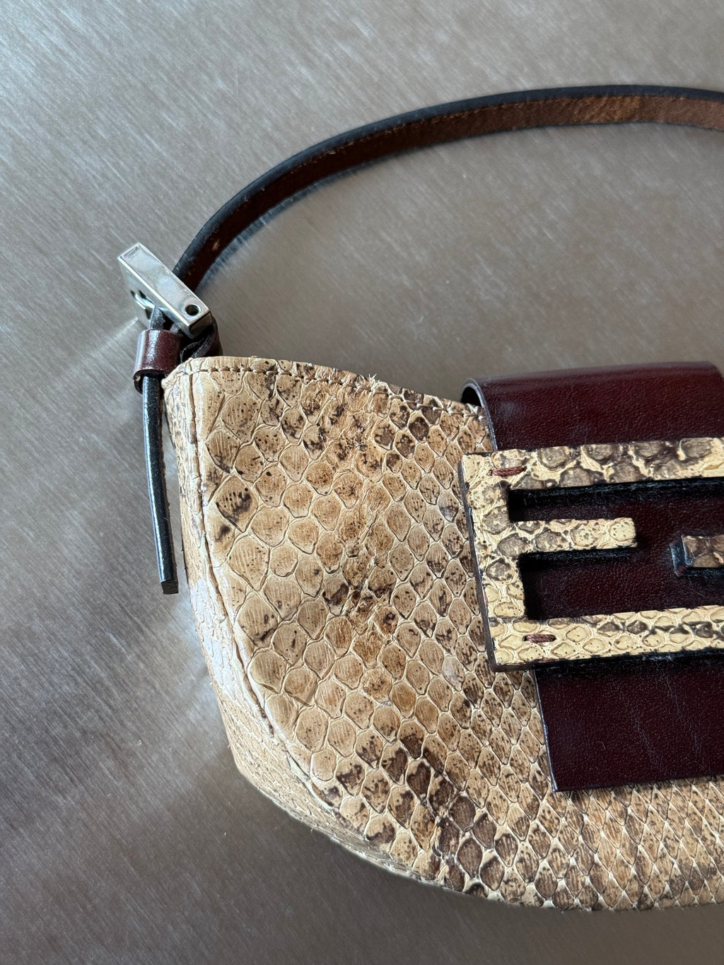 FENDI MINI PYTHON CROISSANT