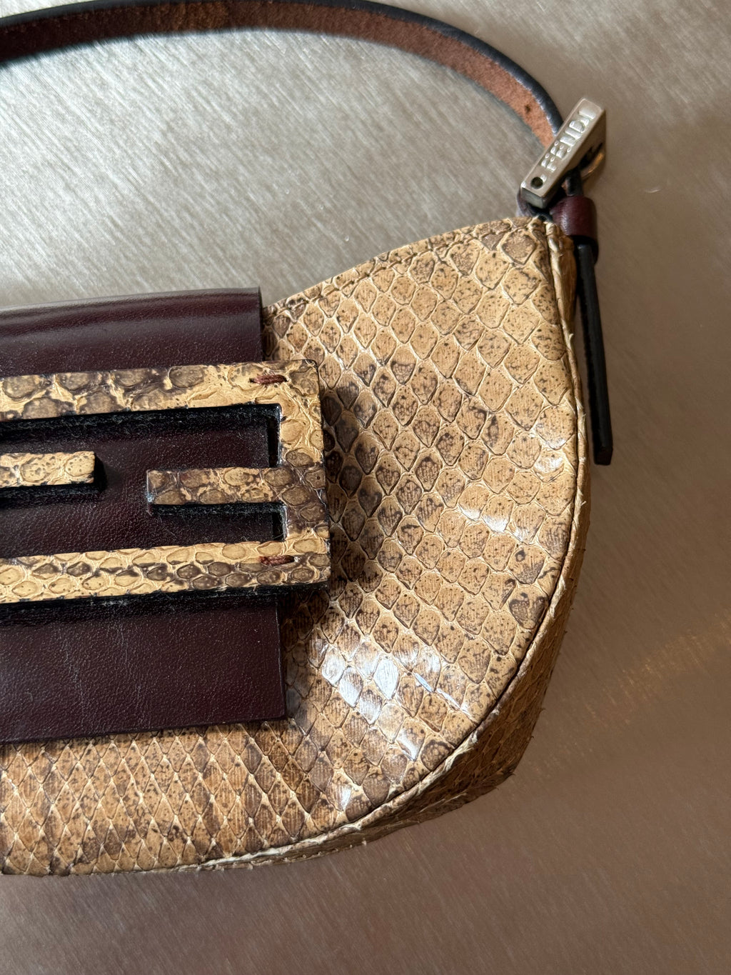 FENDI MINI PYTHON CROISSANT