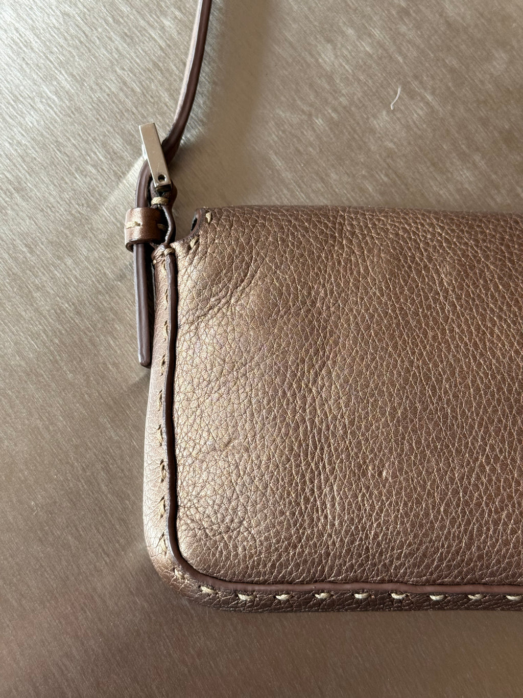 FENDI BROWN SELLERIA MINI BAGUETTE