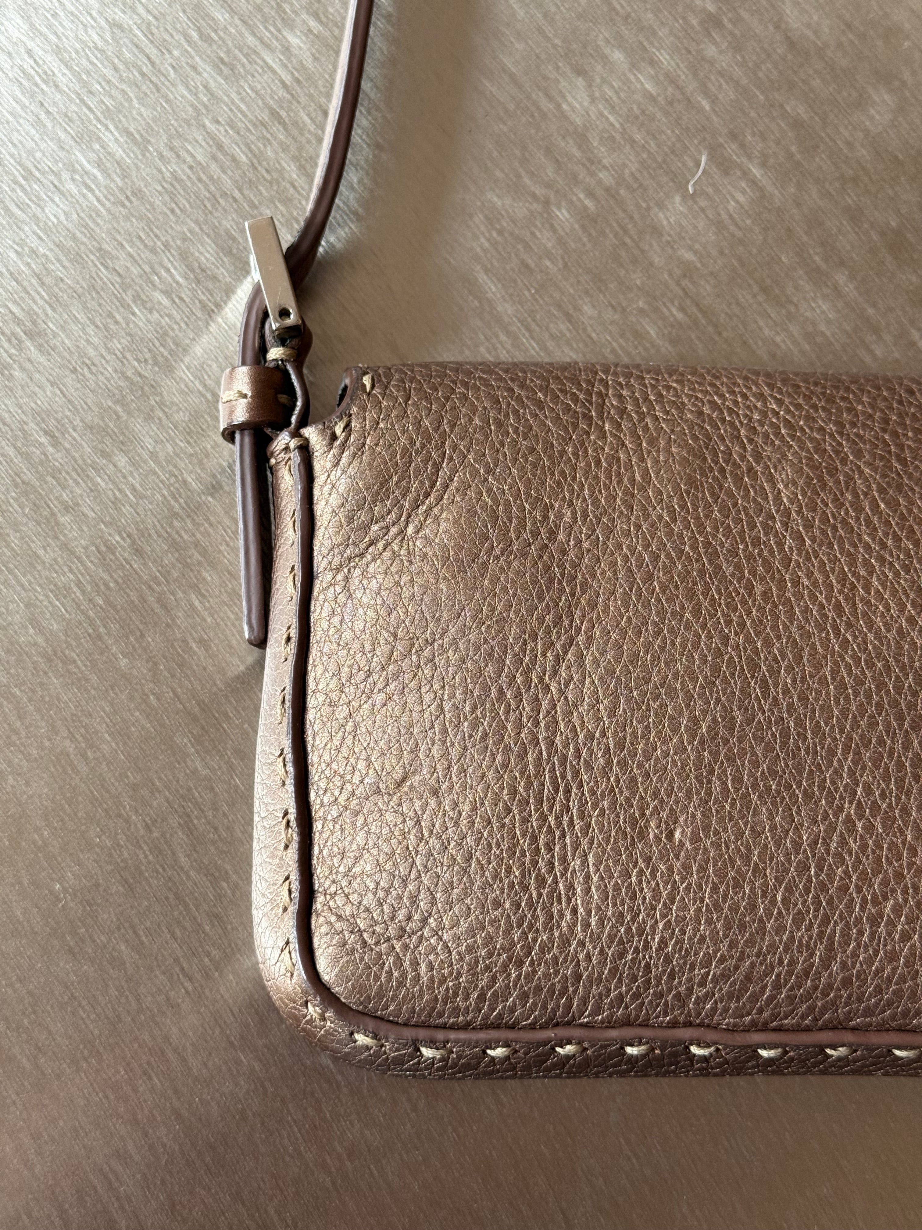 FENDI BROWN SELLERIA MINI BAGUETTE