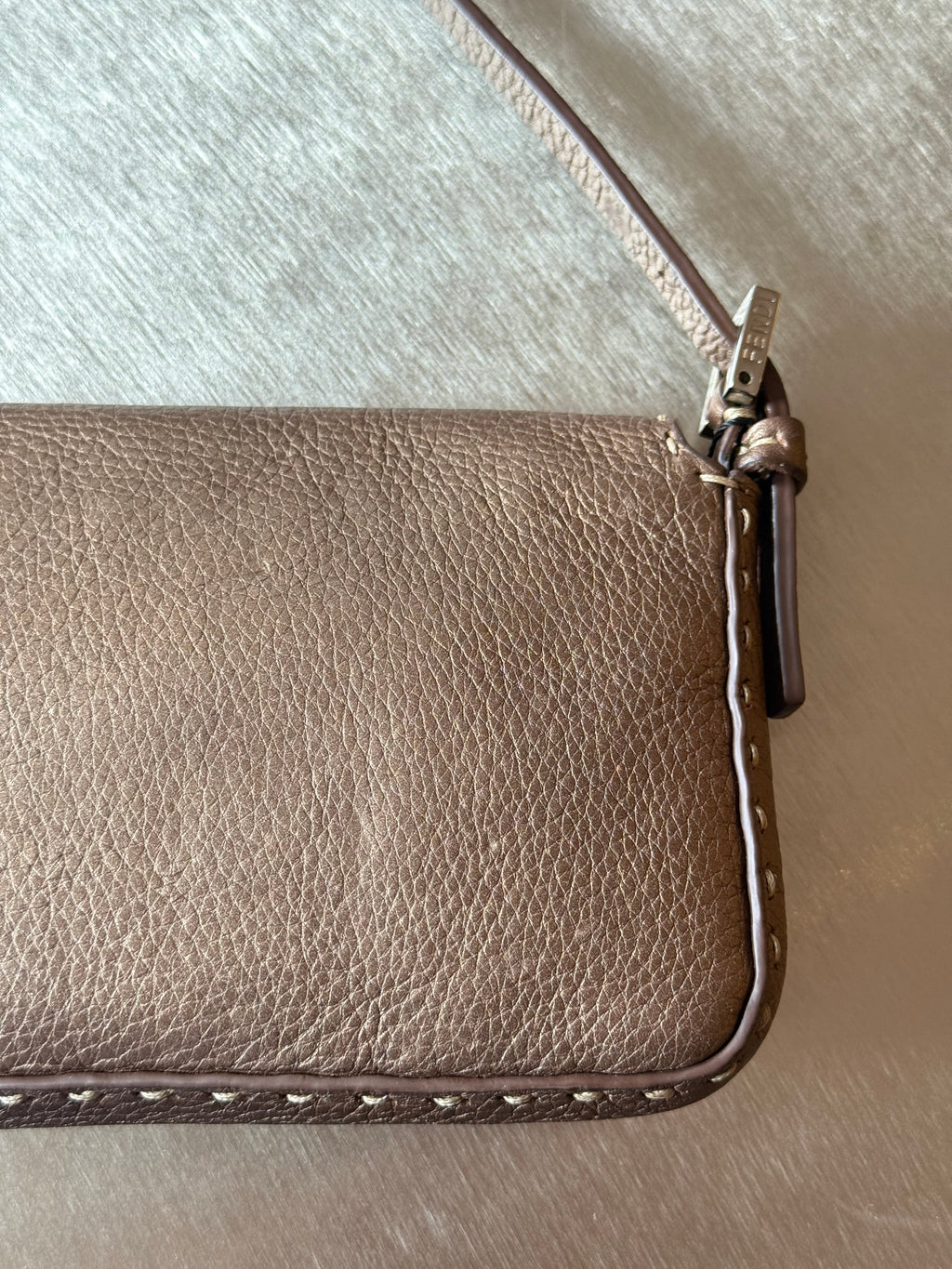 FENDI BROWN SELLERIA MINI BAGUETTE