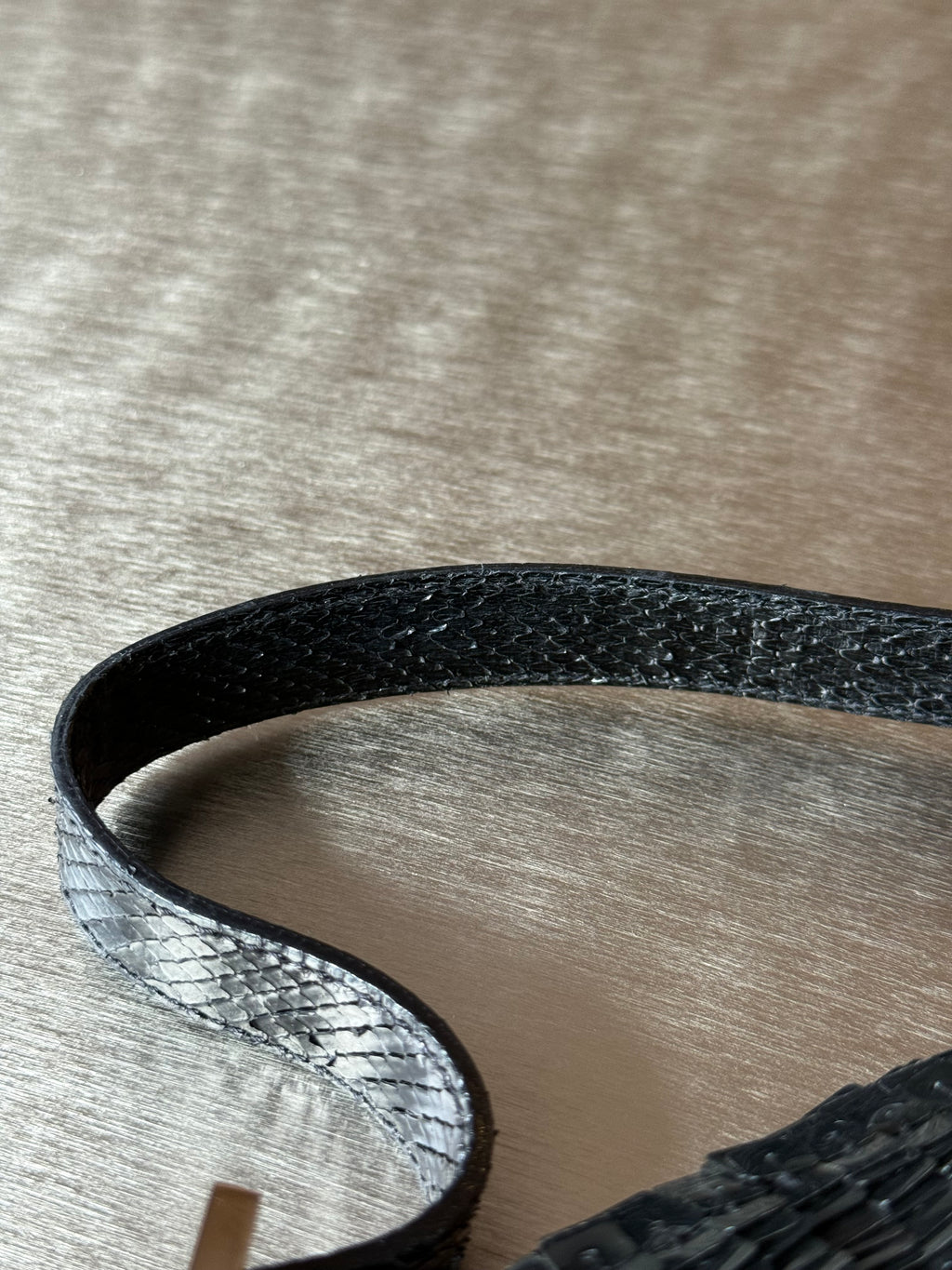 FENDI BLACK SEQUIN & PYTHON TRIM BAGUETTE
