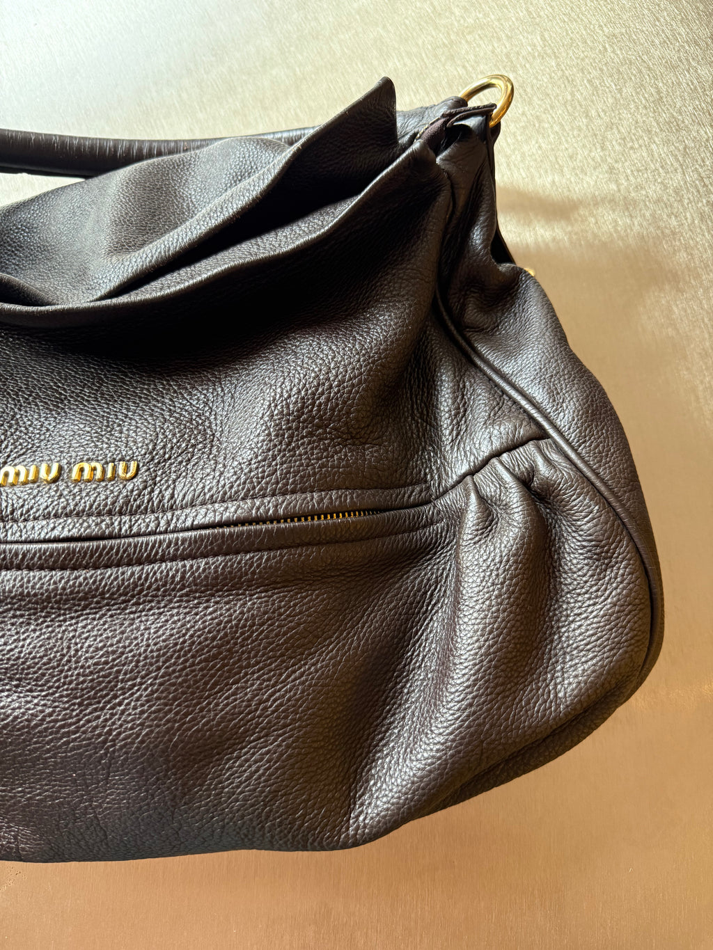 MIU MIU BROWN LOCK BAG
